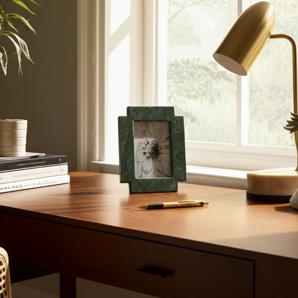4x6 Cut Corners Marble Photo Frame, Green - Image 11
