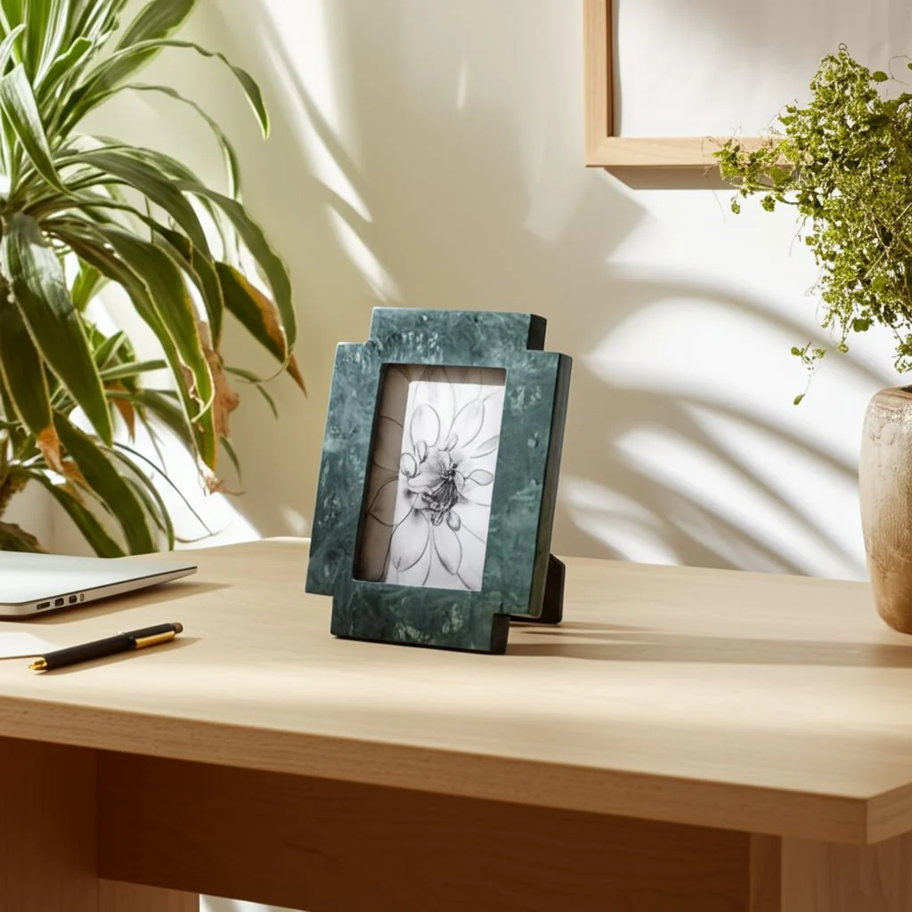 4x6 Cut Corners Marble Photo Frame, Green - Image 12