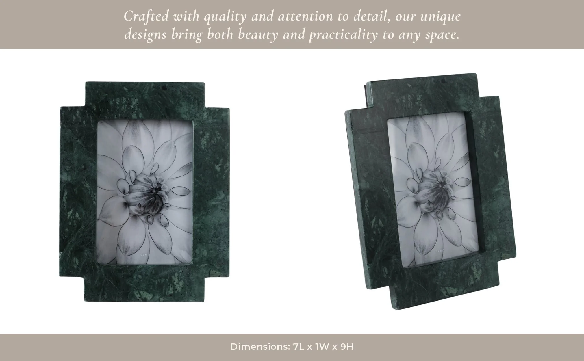 4x6 Cut Corners Marble Photo Frame, Green - Image 13