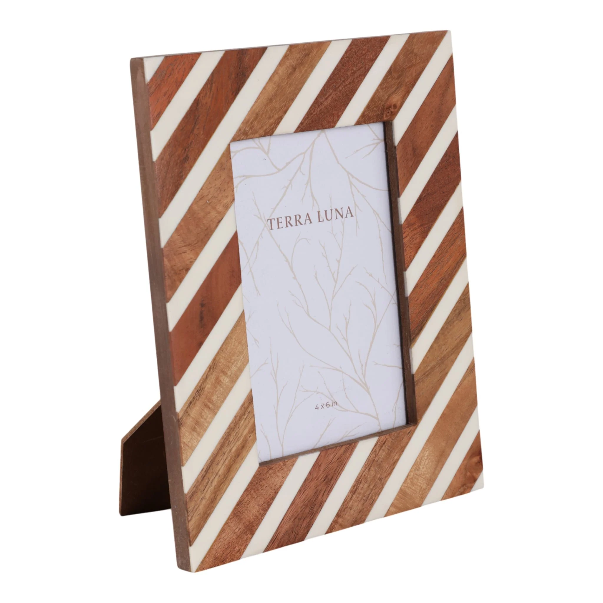 4x6 Diagonal Lines Photo Frame, Natural/ivory - Image 2
