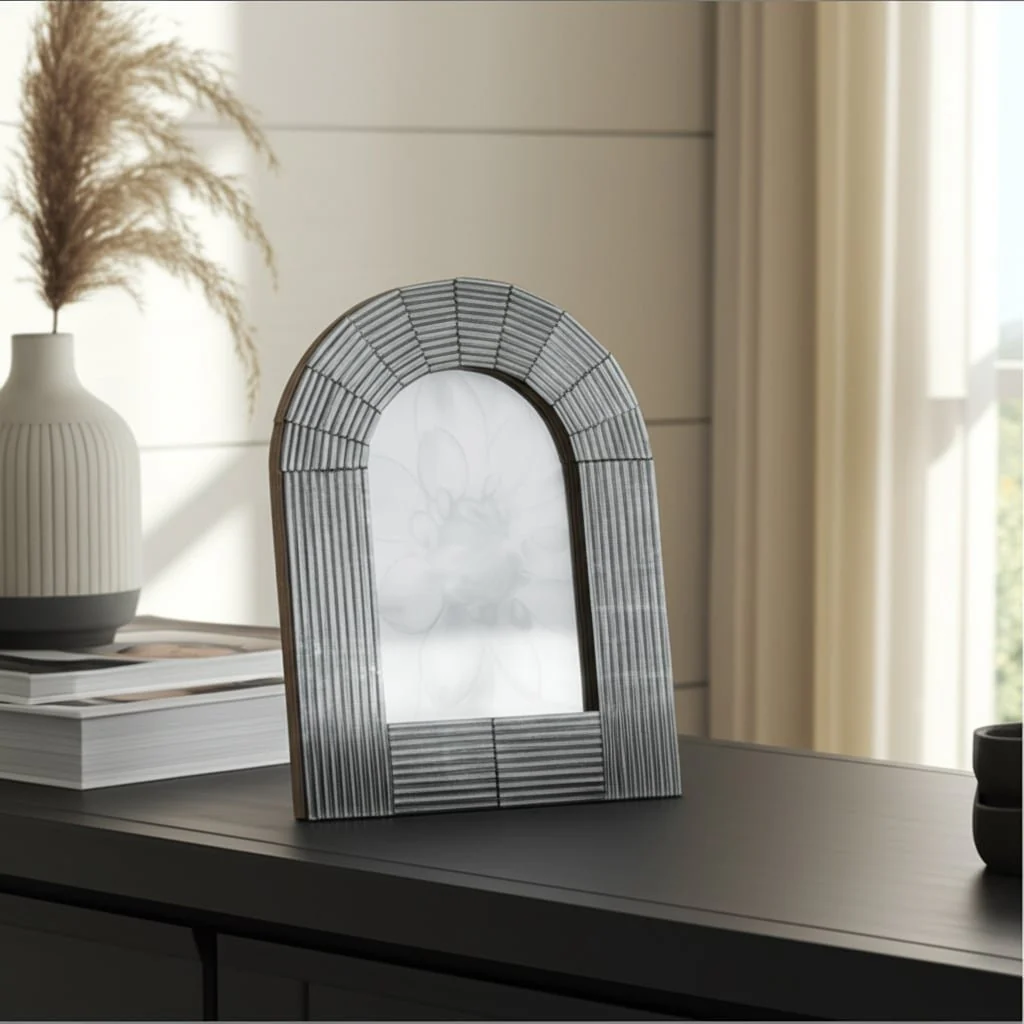 4x6 Grooved Arch Photo Frame, Marbled Grey - Image 10