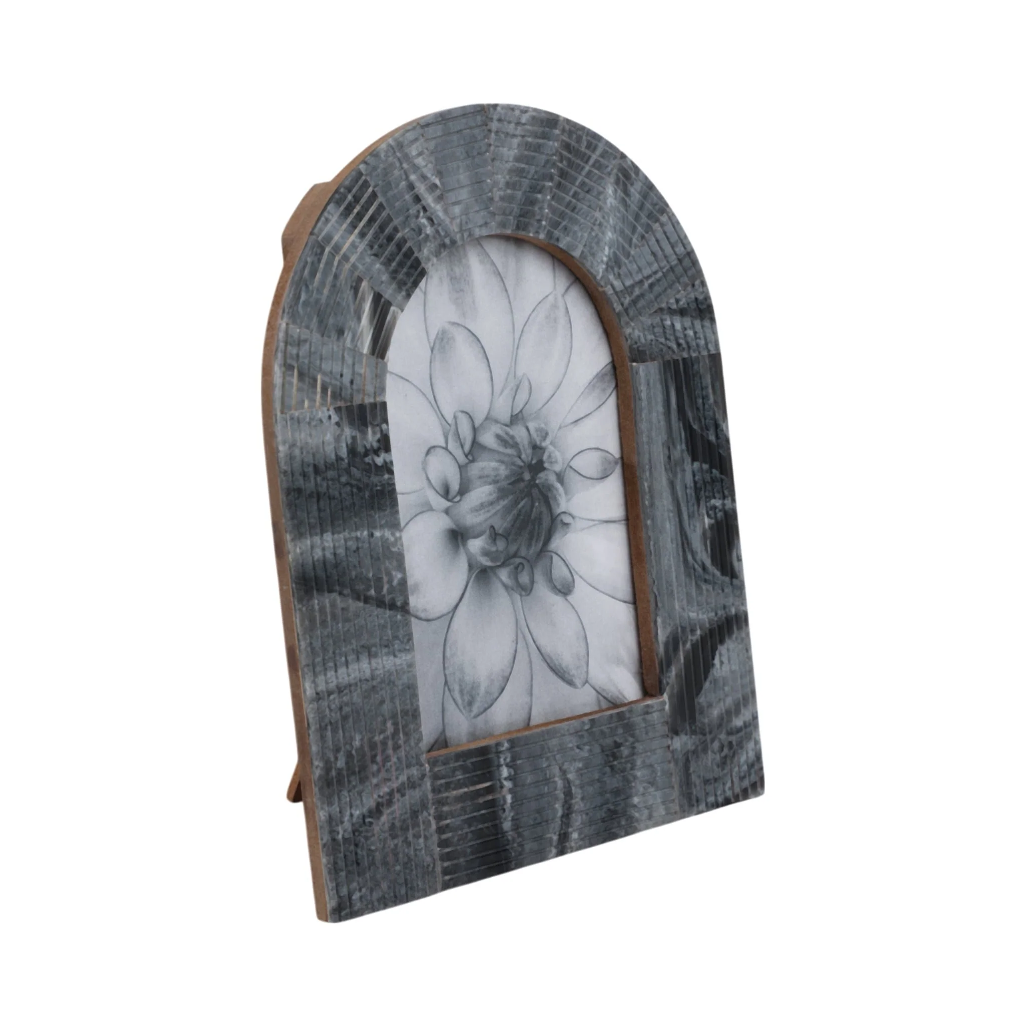 4x6 Grooved Arch Photo Frame, Marbled Grey - Image 2