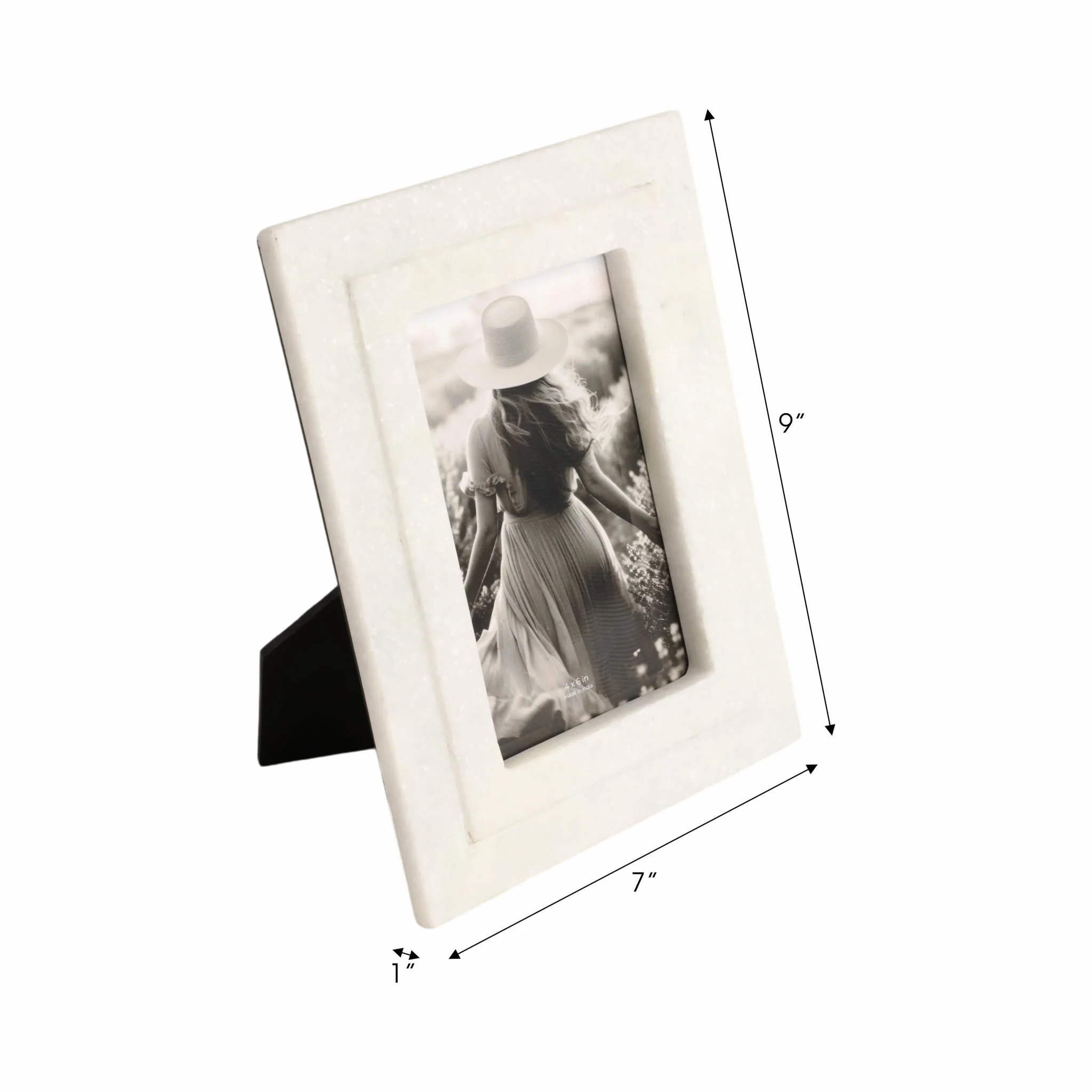 4x6 Marble Border Photo Frame, White - Image 7
