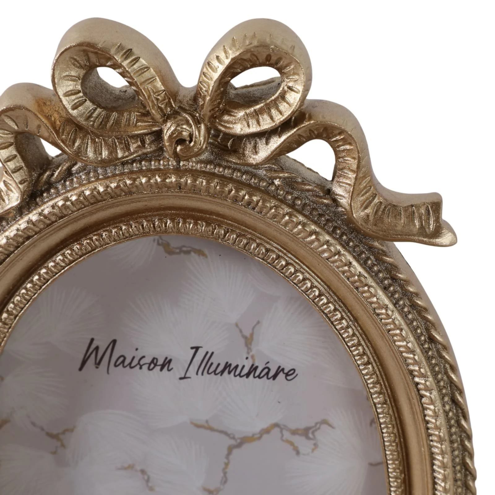 4x6 Oval Coquette Photo Frame With Bow, Gold - Image 6