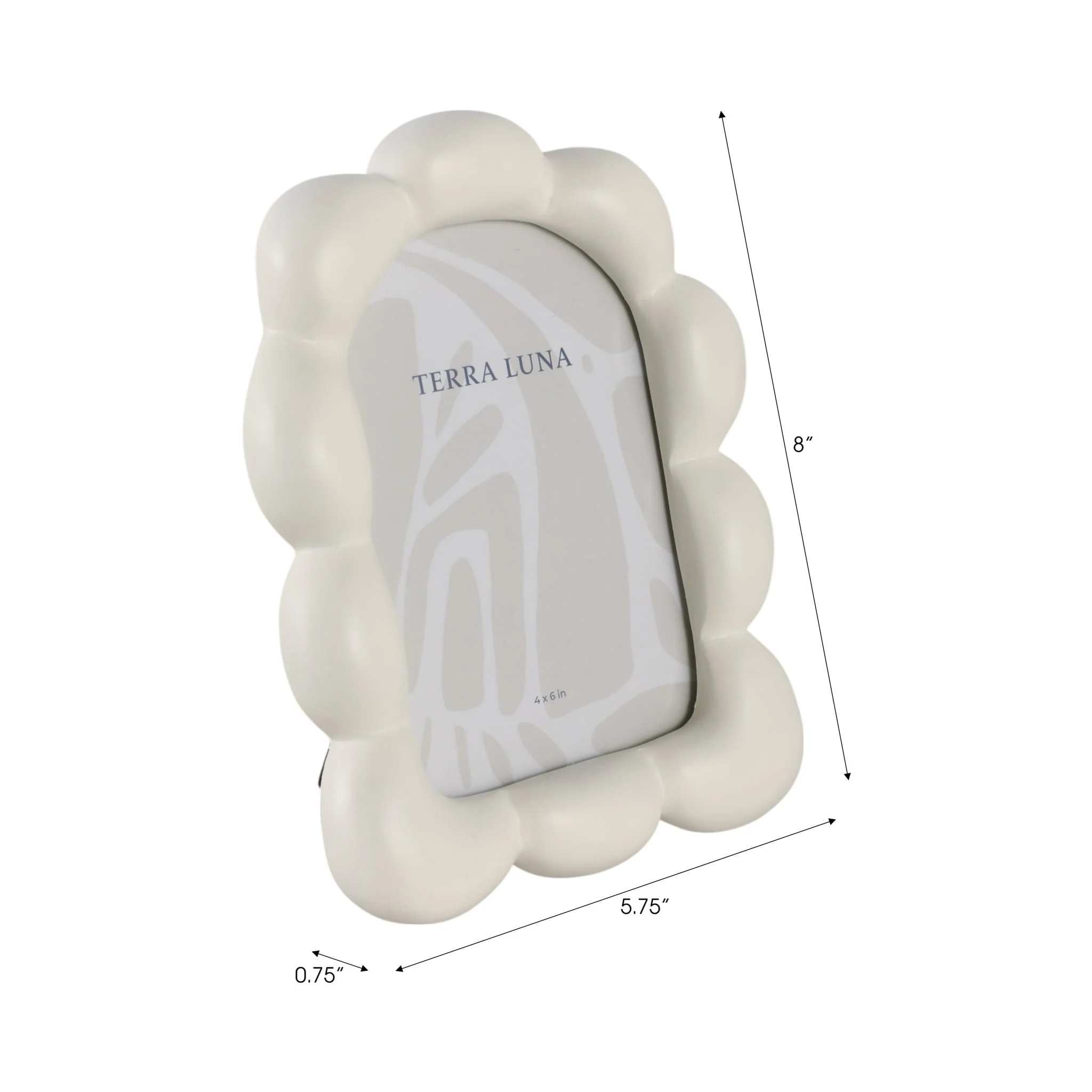 4x6" Puffy Squiggle Oval Photo Frame, Ivory - Image 7