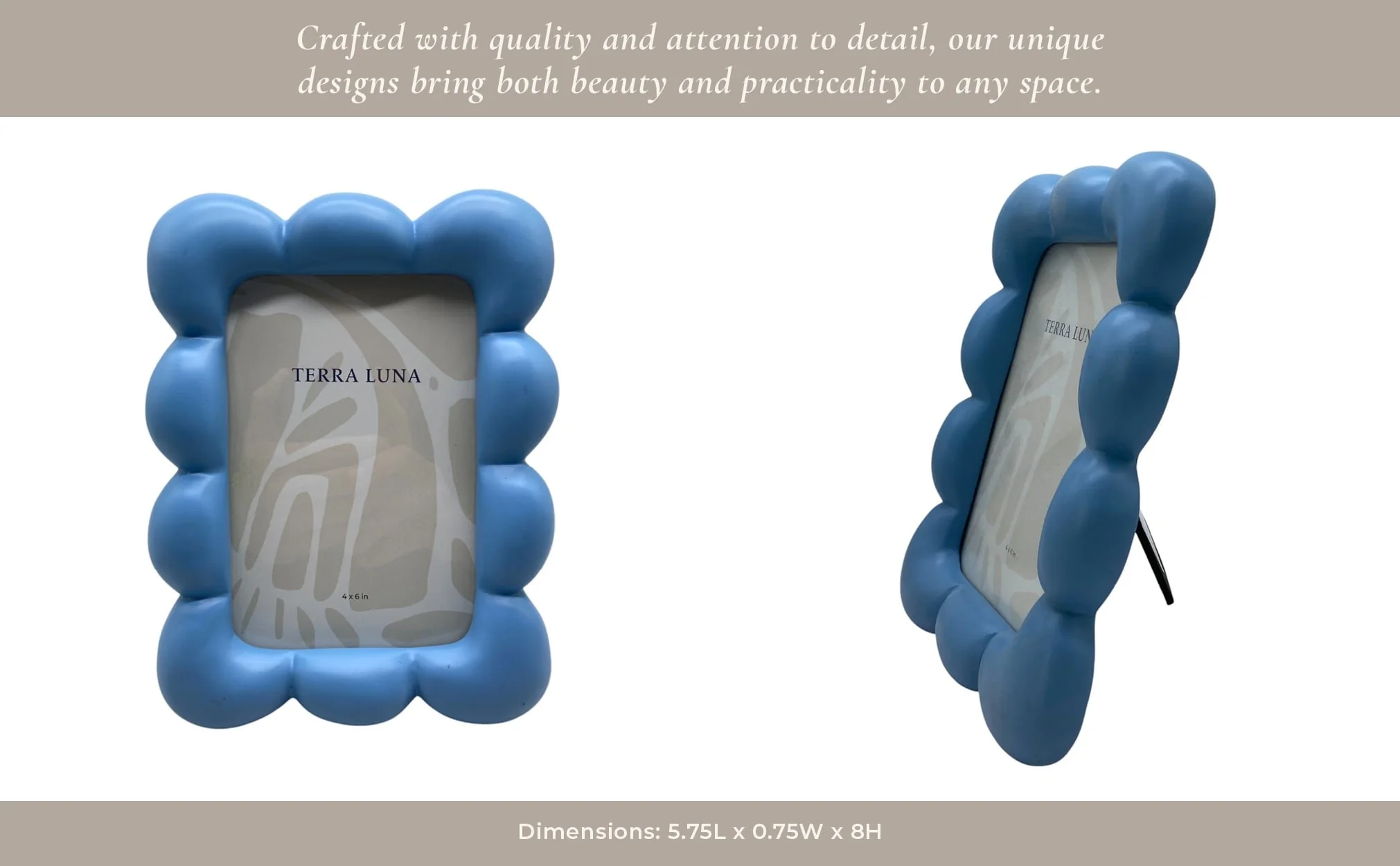 4x6" Puffy Squiggle Photo Frame, Blue - Image 11