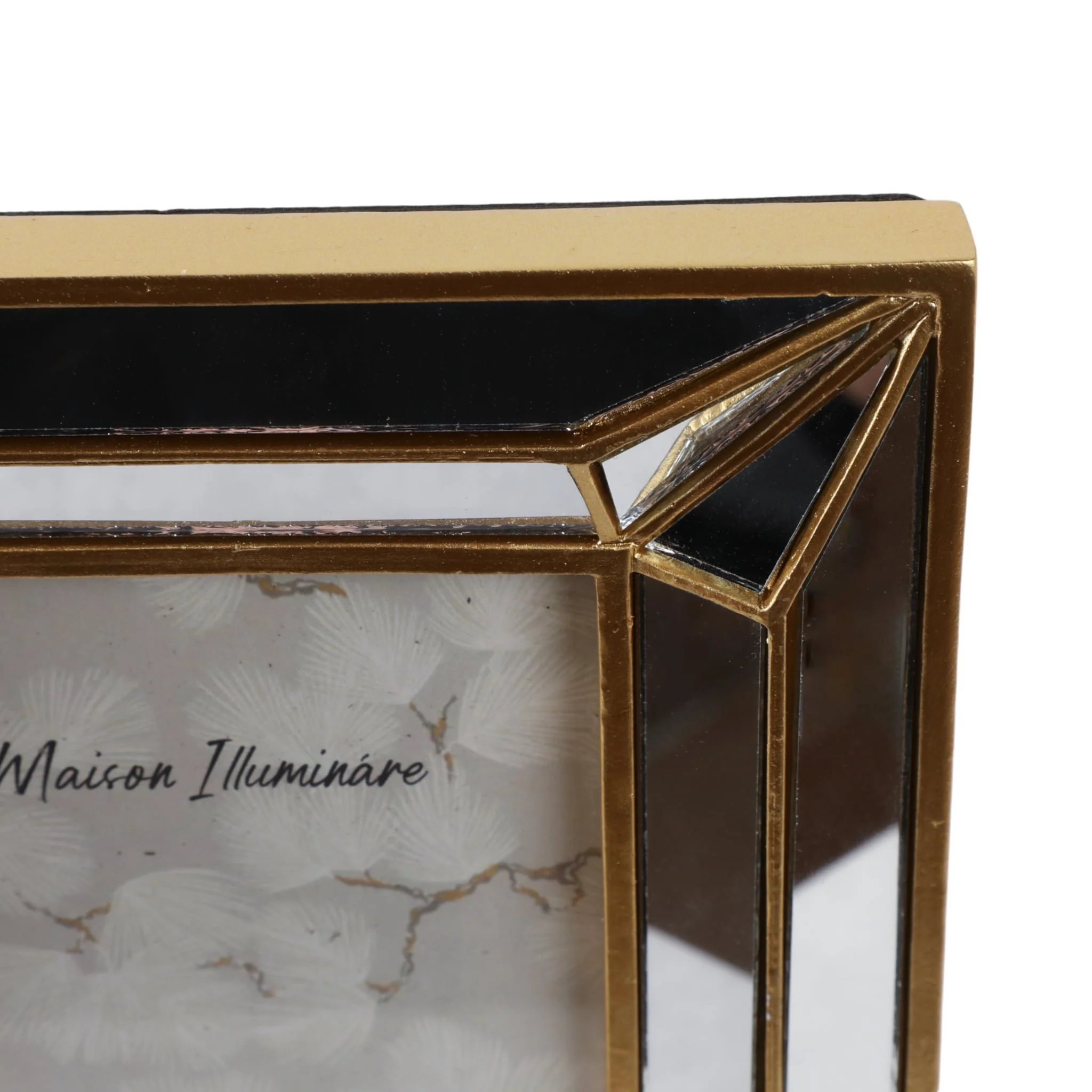 4x6 Resin Deco Mirrored Border Photo Frame, Gold - Image 6