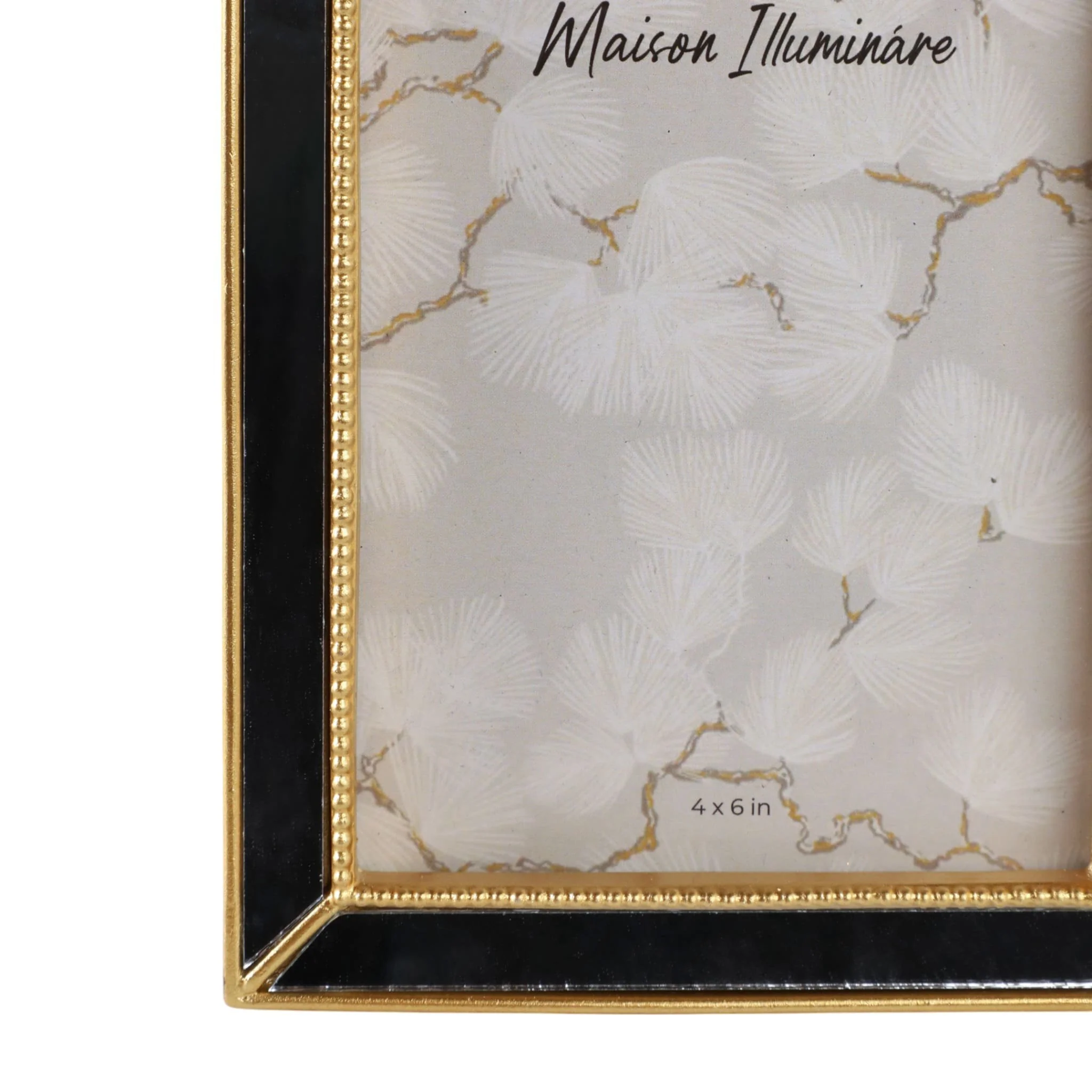 4x6 Resin Mirrored Beaded Border Photo Frame, Gold - Image 5
