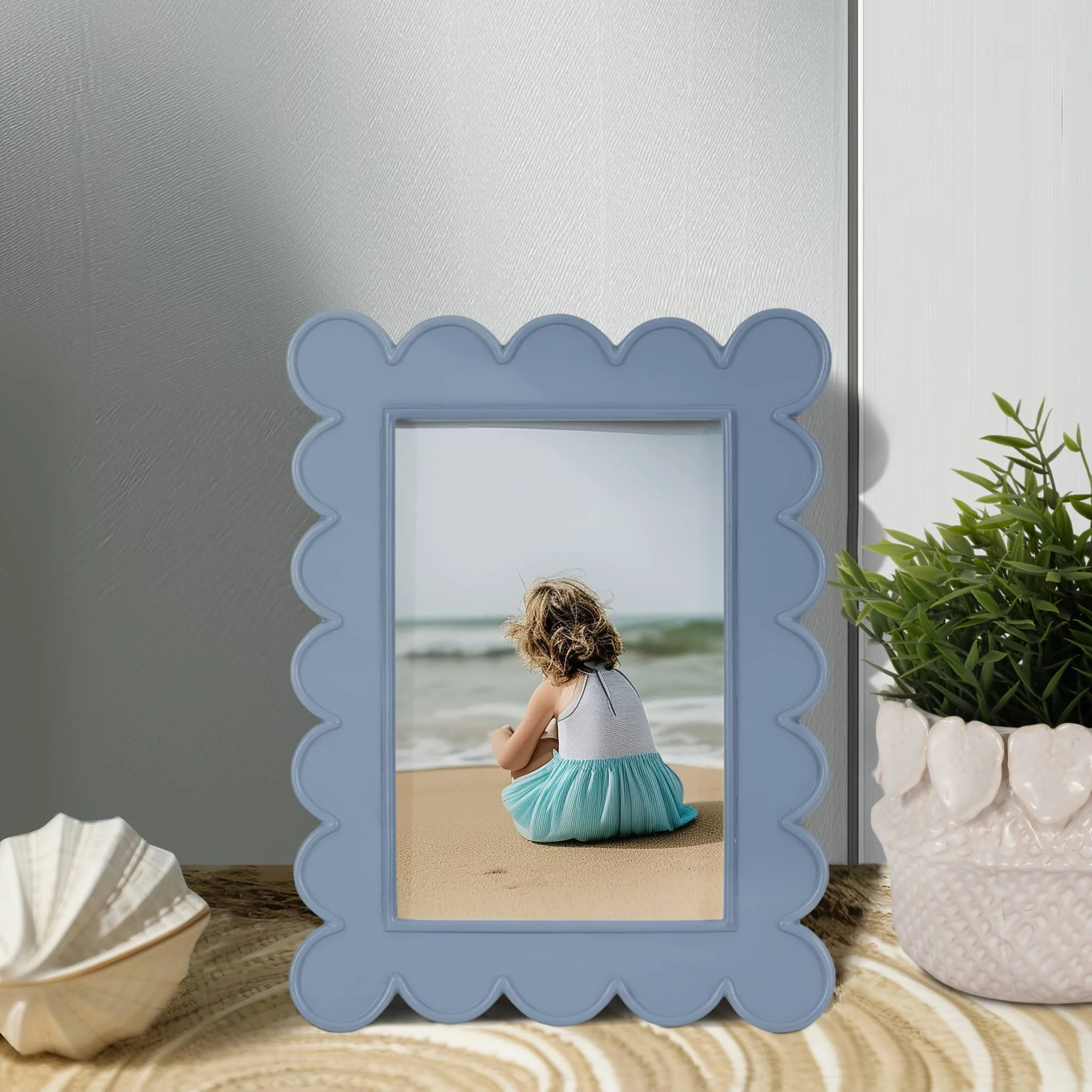 4x6 Scallop Edge Photo Frame, Blue - Image 9