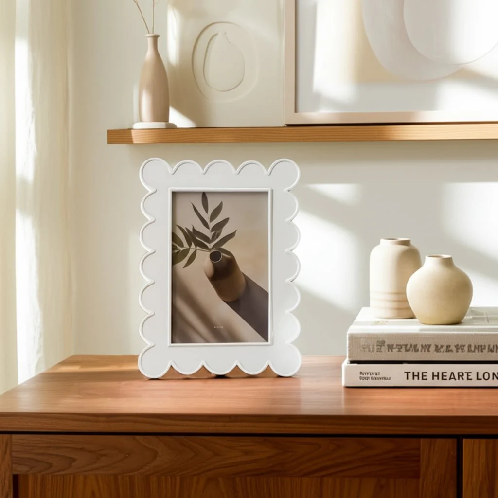 4x6 Scallop Edge Photo Frame, White - Image 13