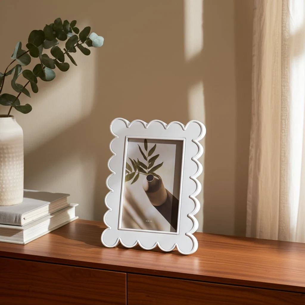 4x6 Scallop Edge Photo Frame, White - Image 14