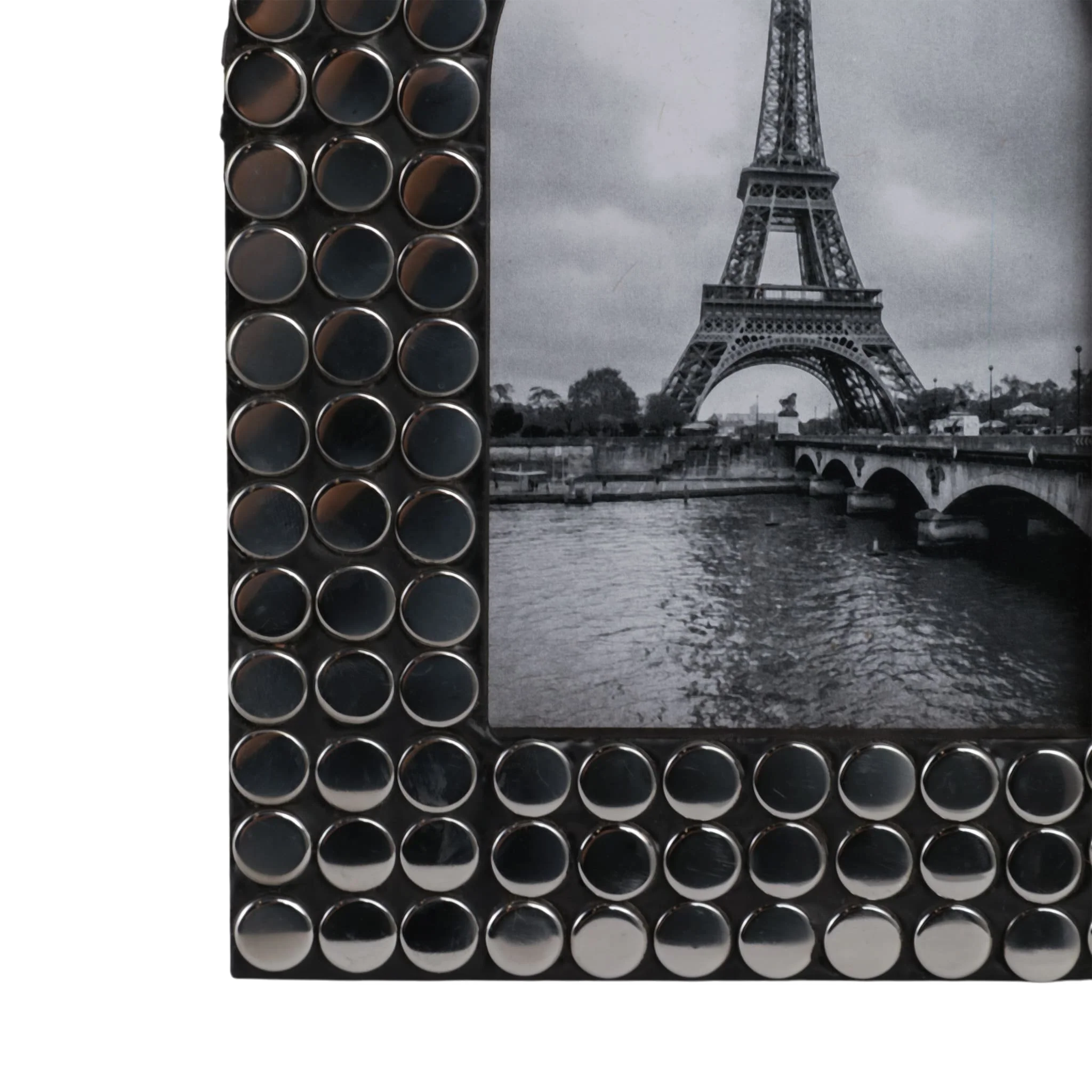 4x6 Studded Arch Photo Frame, Silver/black - Image 5