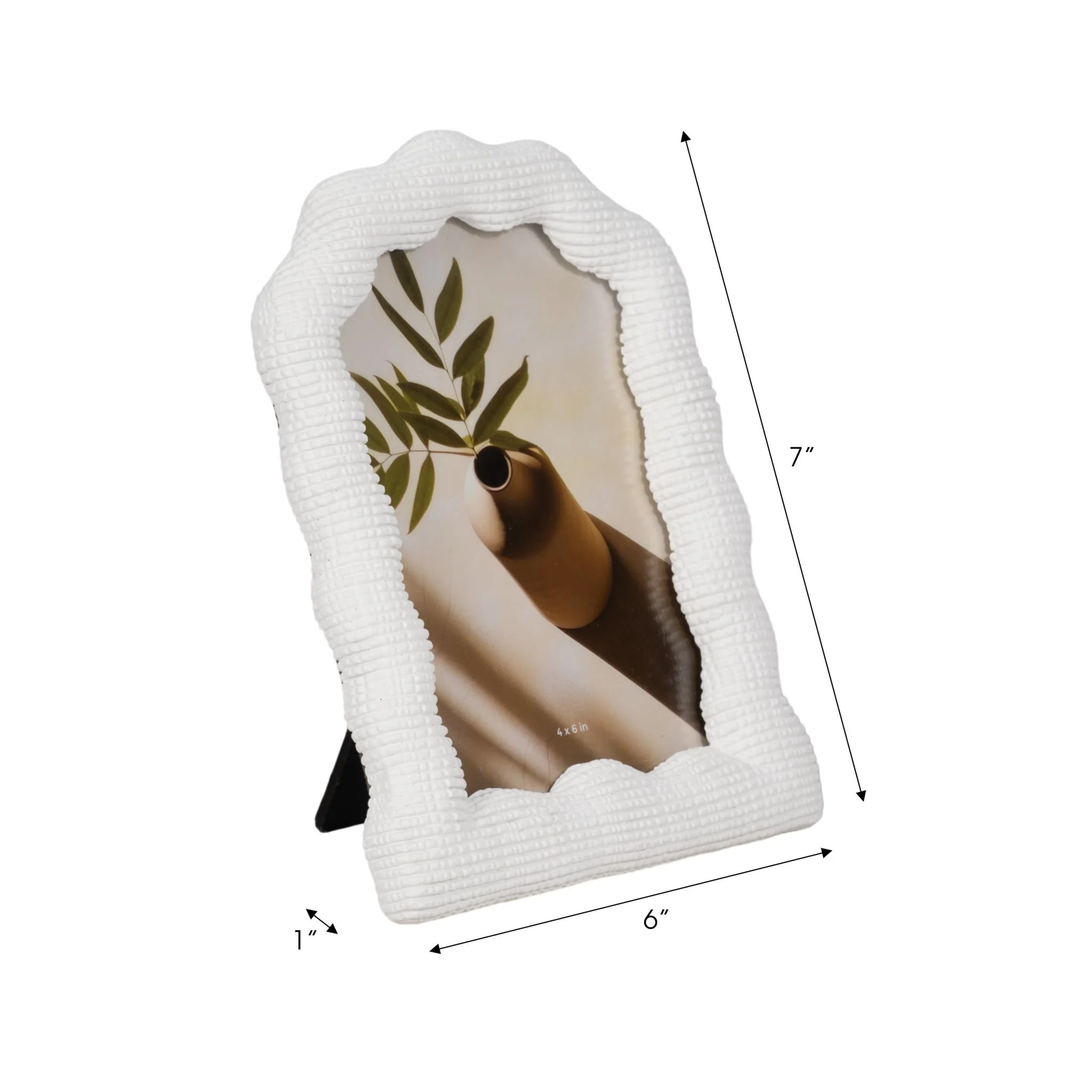 4x6 Wavy Arch Photo Frame, White - Image 7