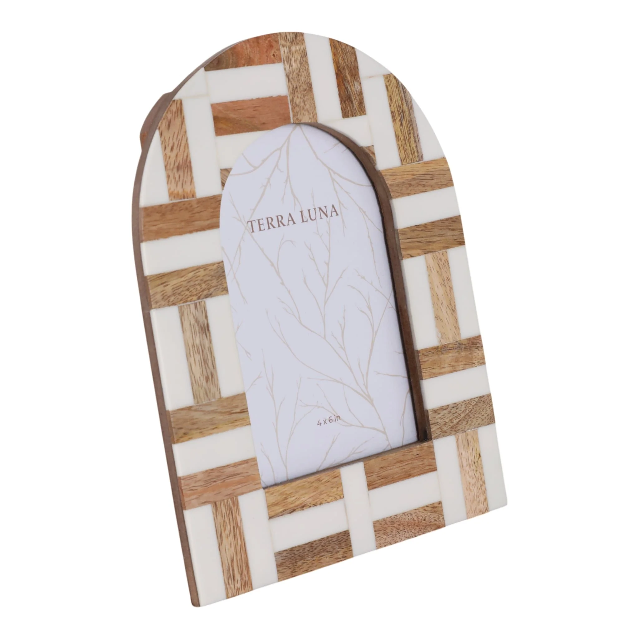 4x6 Wood Inlay Photo Frame, Ivory/natural - Image 2