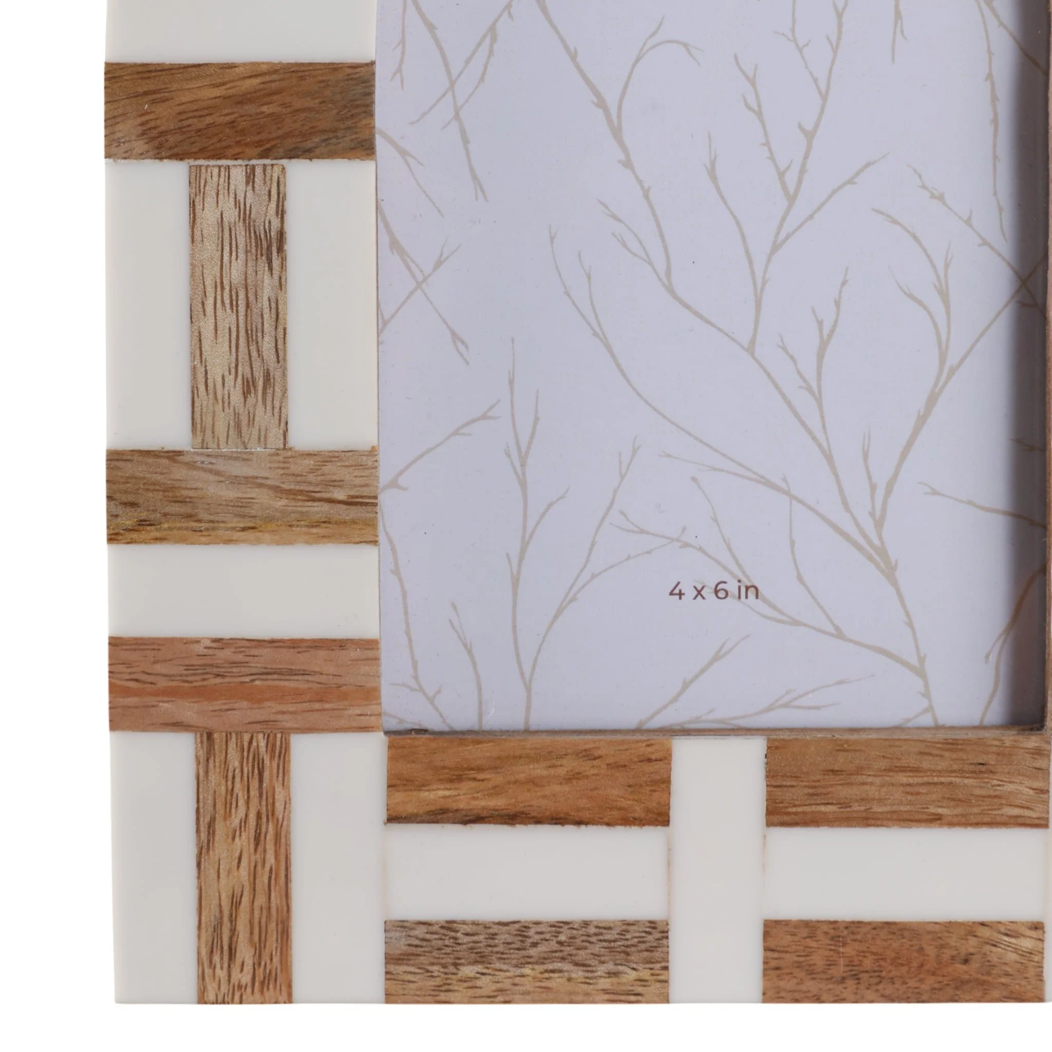 4x6 Wood Inlay Photo Frame, Ivory/natural - Image 5