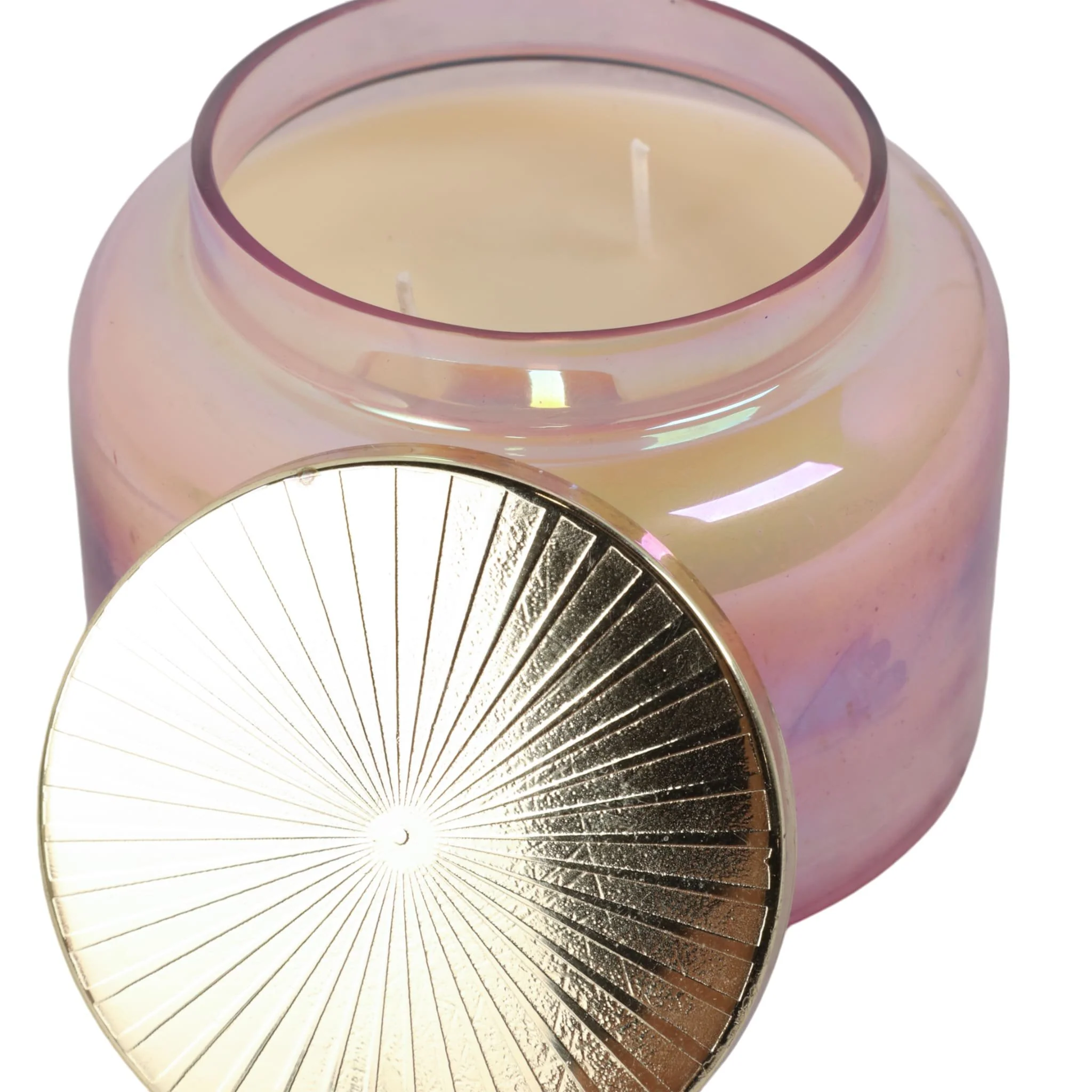 5" 23 Oz Jasmine Luster Lidded Candle, Pink/gold - Image 5