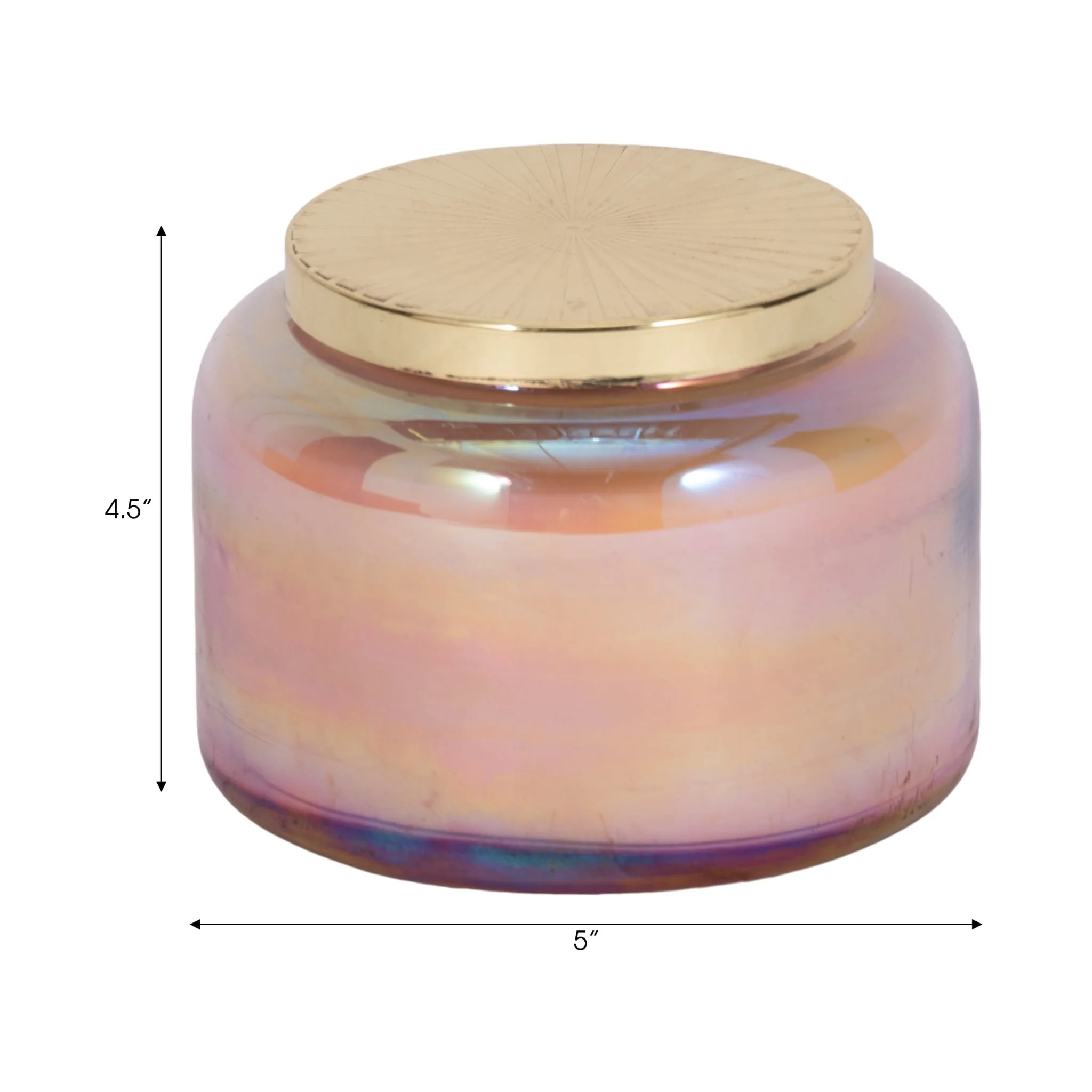 5" 23 Oz Jasmine Luster Lidded Candle, Pink/gold - Image 8