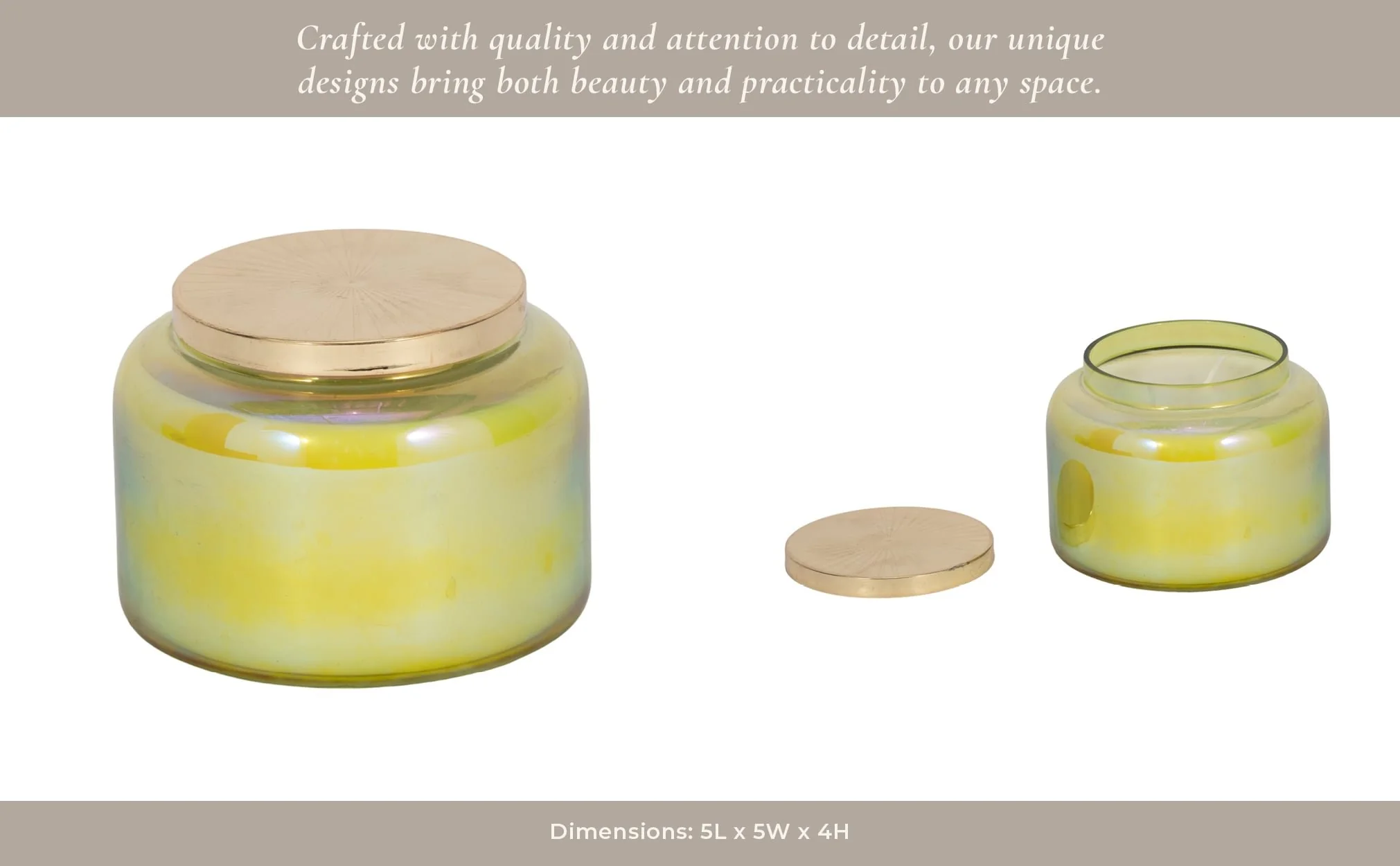 5" 23 Oz Verbena Luster Lidded Candle, Green/go - Image 11