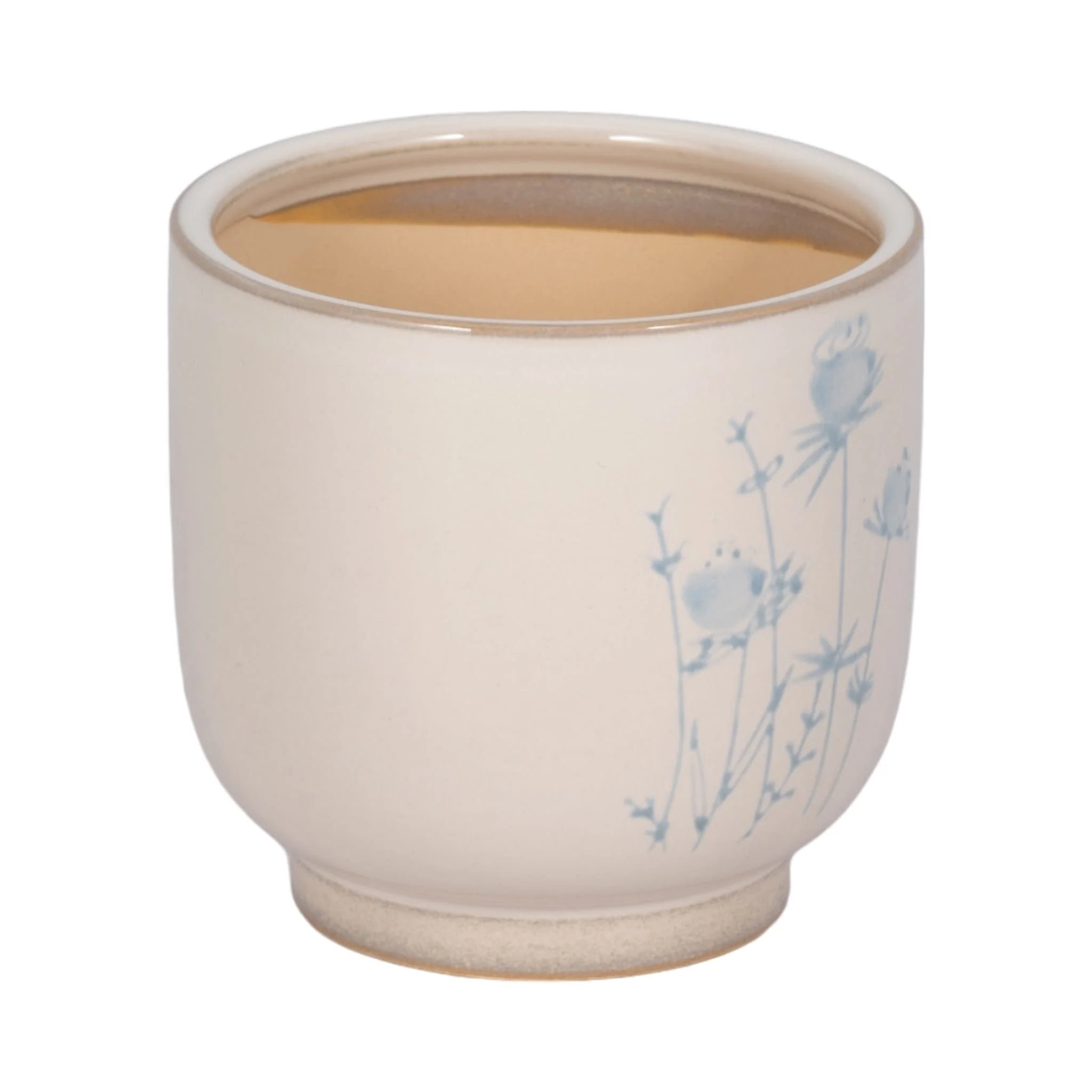 5" Blue Flowers Planter, Ivory/blue - Image 2