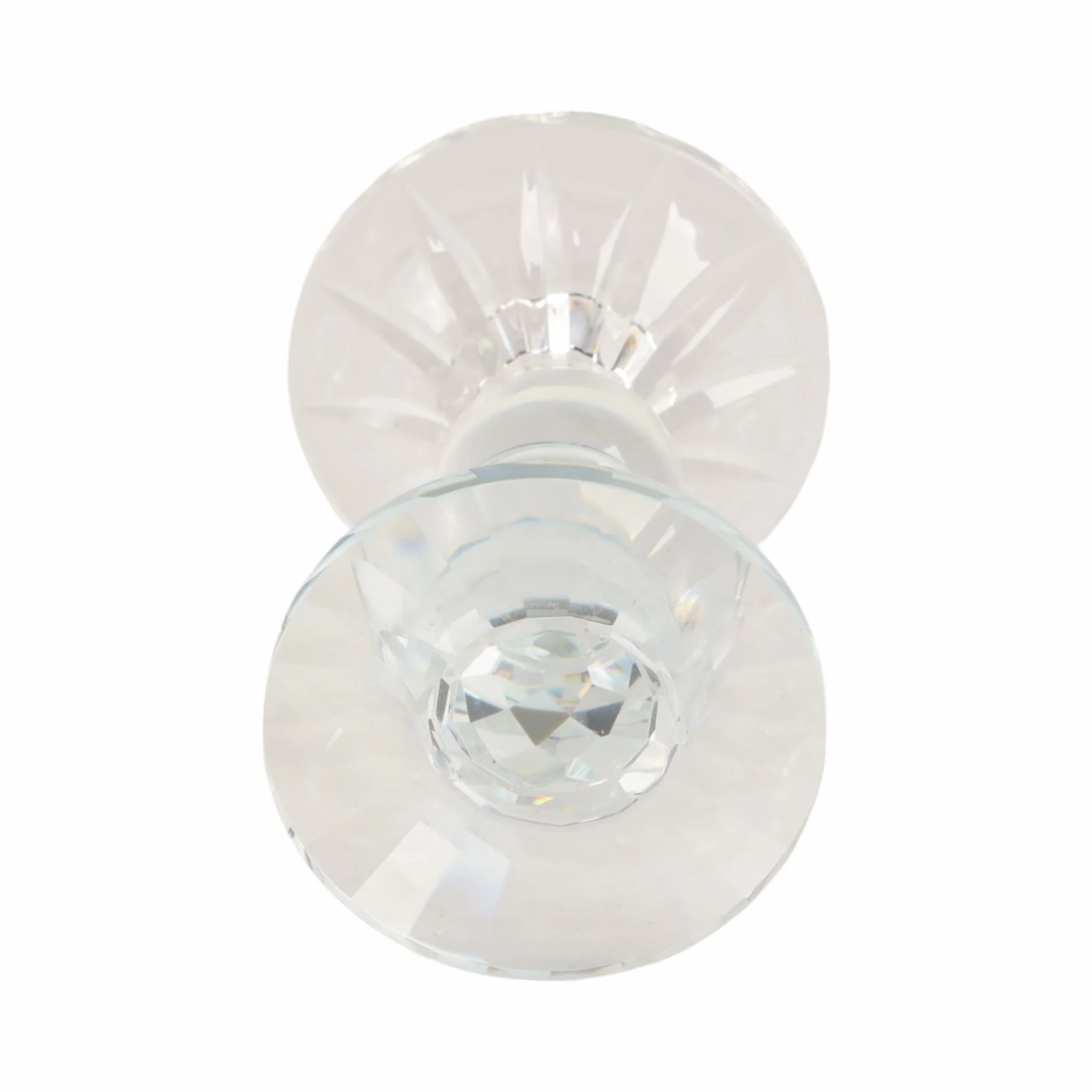 5" Bubble Crystal Candle Holder W/ Taper, Clear - Image 6