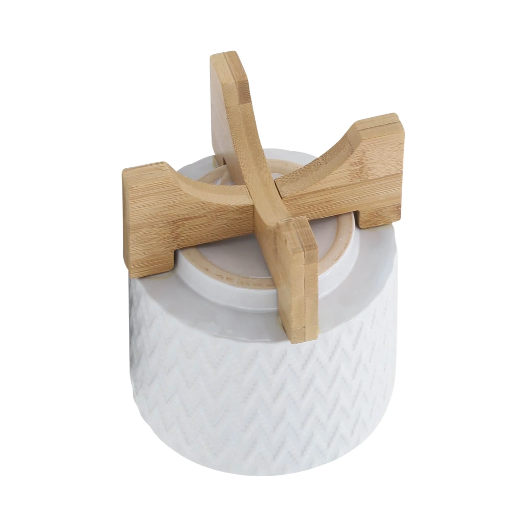 5" Chevron Planter W/ Stand, White - Image 5
