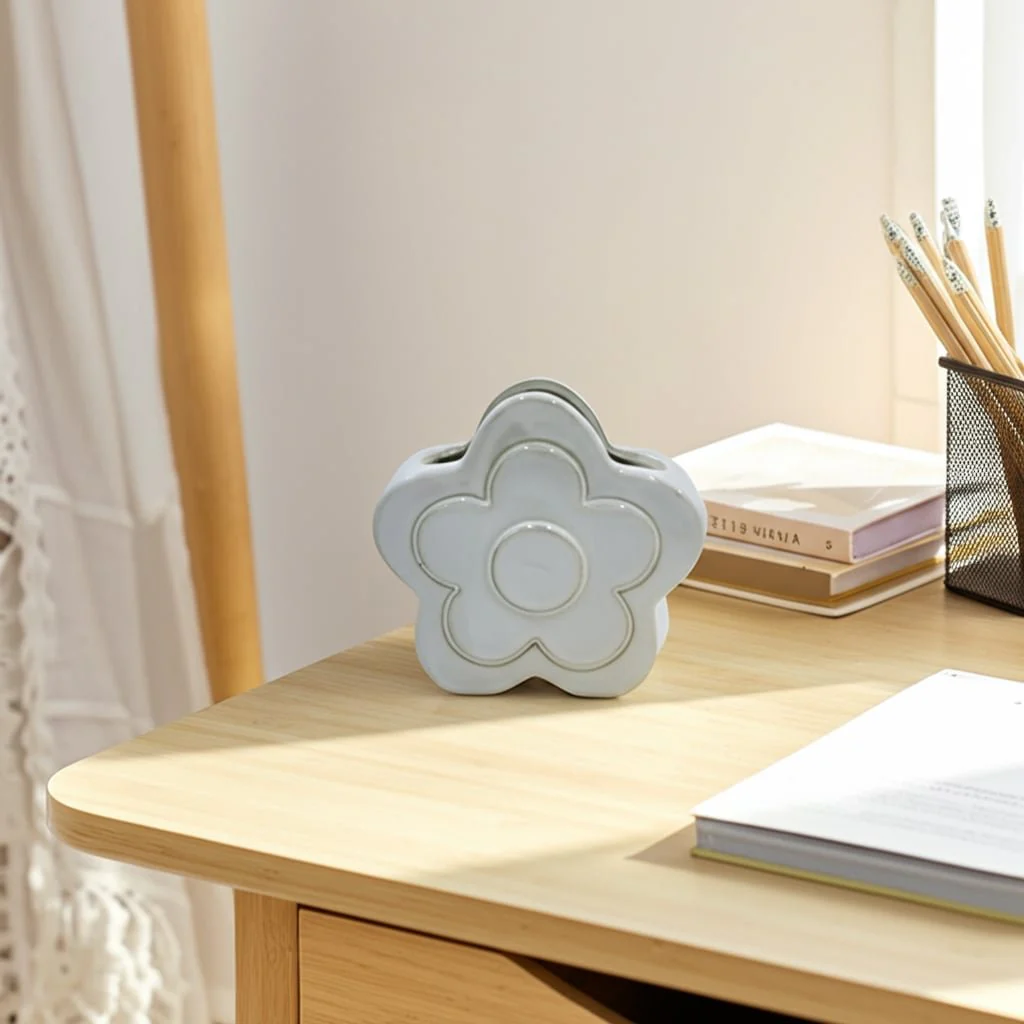 5" Flower Power Pencil Cup, Ivory - Image 9