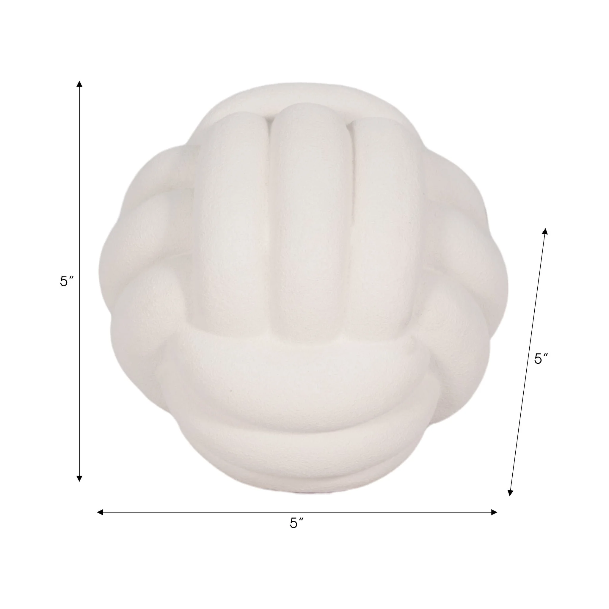 5" Knot Orb Rough Texture, White - Image 8