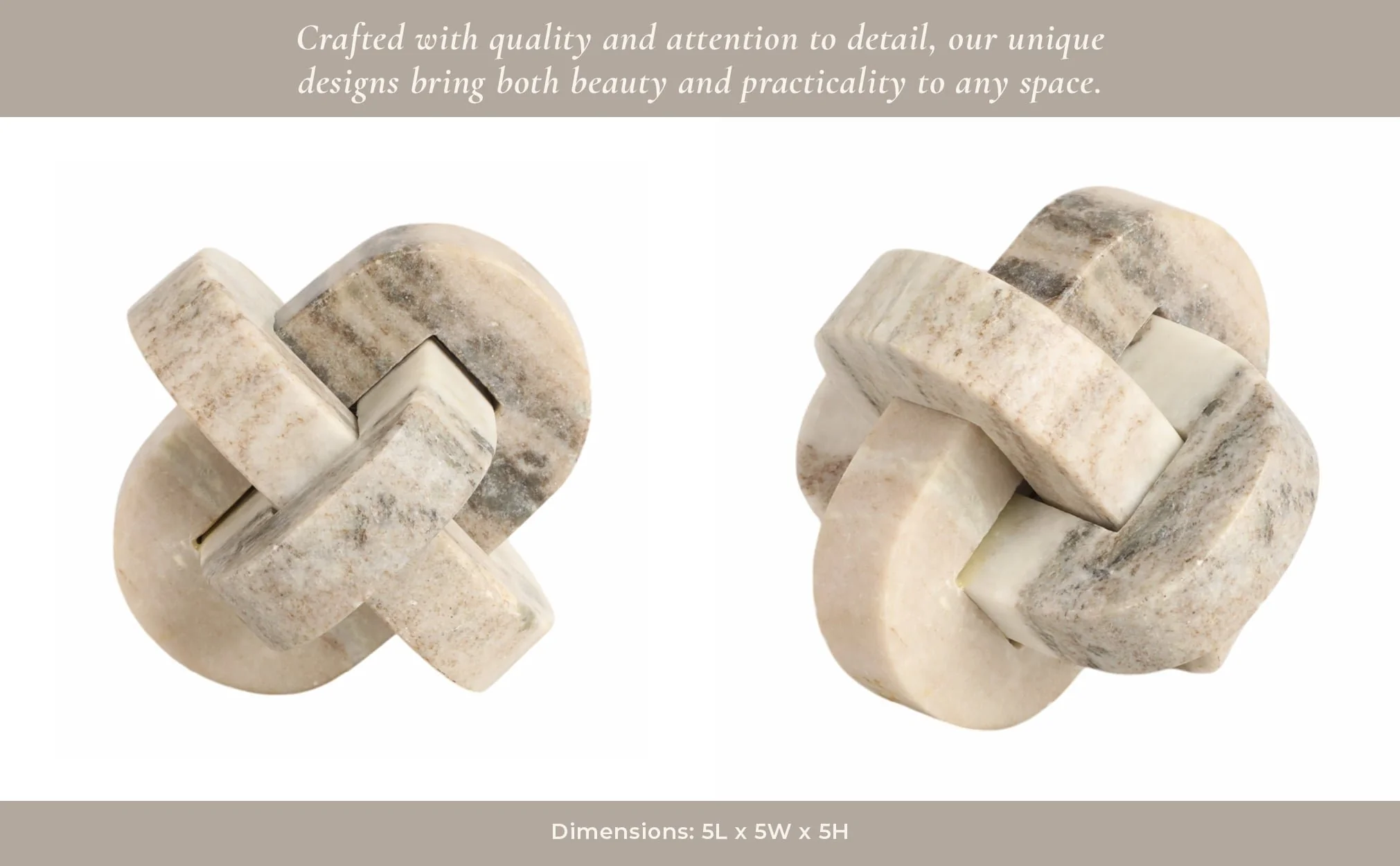 5" Onyx Marble Rounded Knot, Tan - Image 11