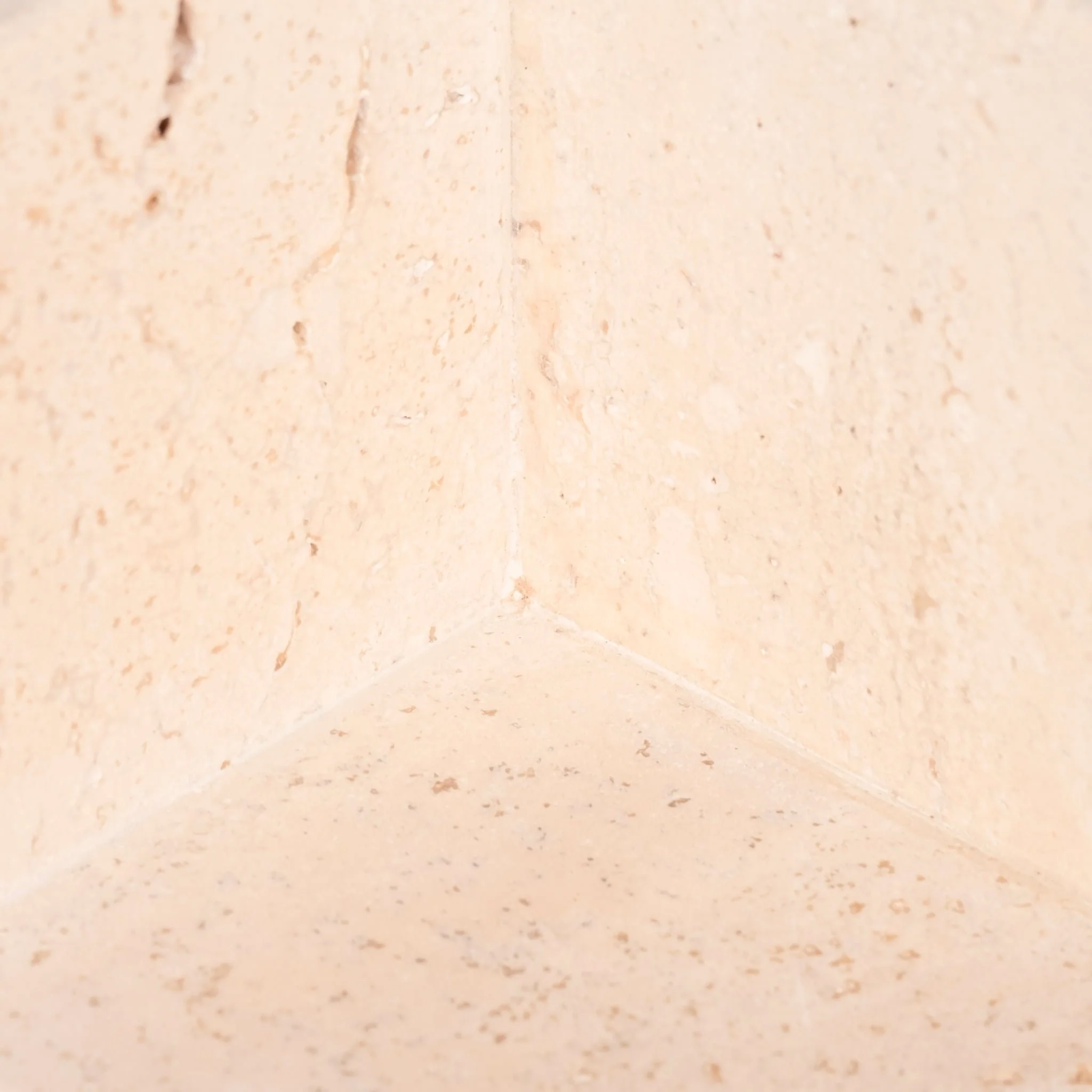 5" Travertine Geo Object, Tan - Image 5