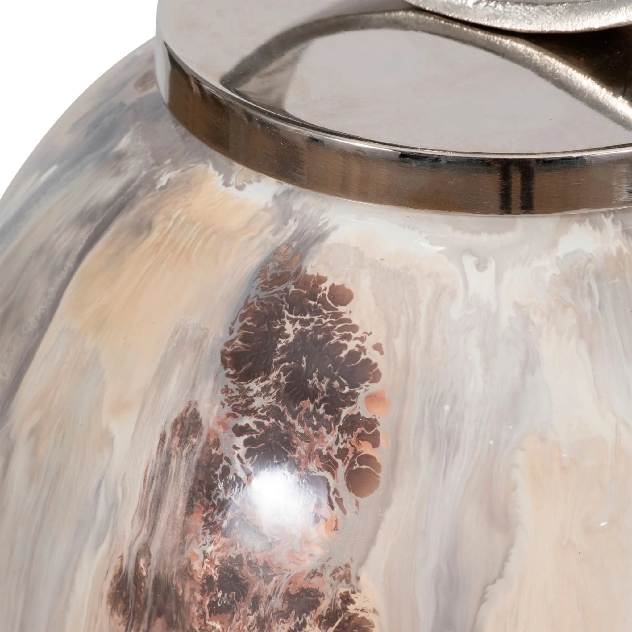 51" Floor Vase With Loop Swirl Top, Ivory - Image 4