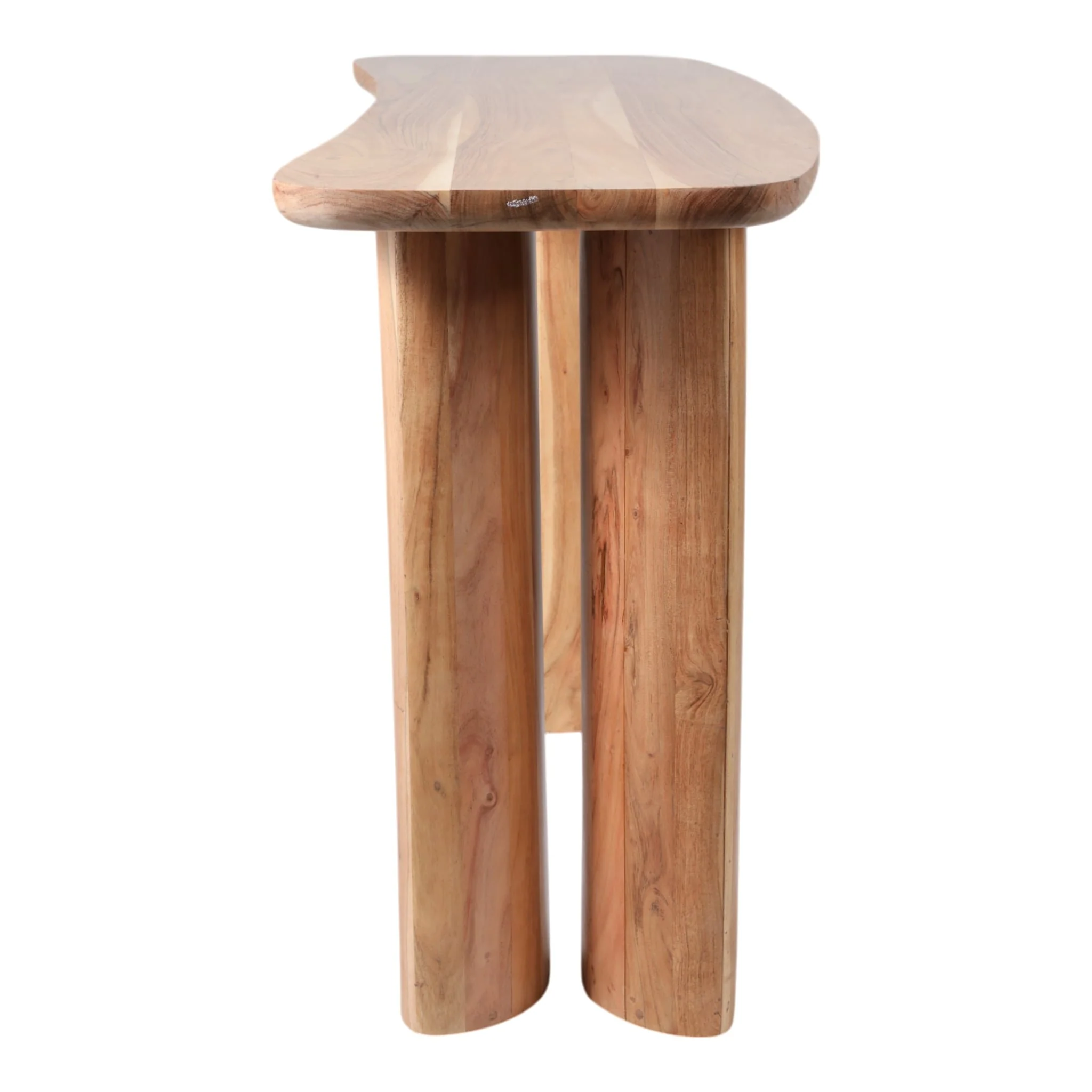 51x30 Acacia Curved Leg Console Table, Nat - Image 3