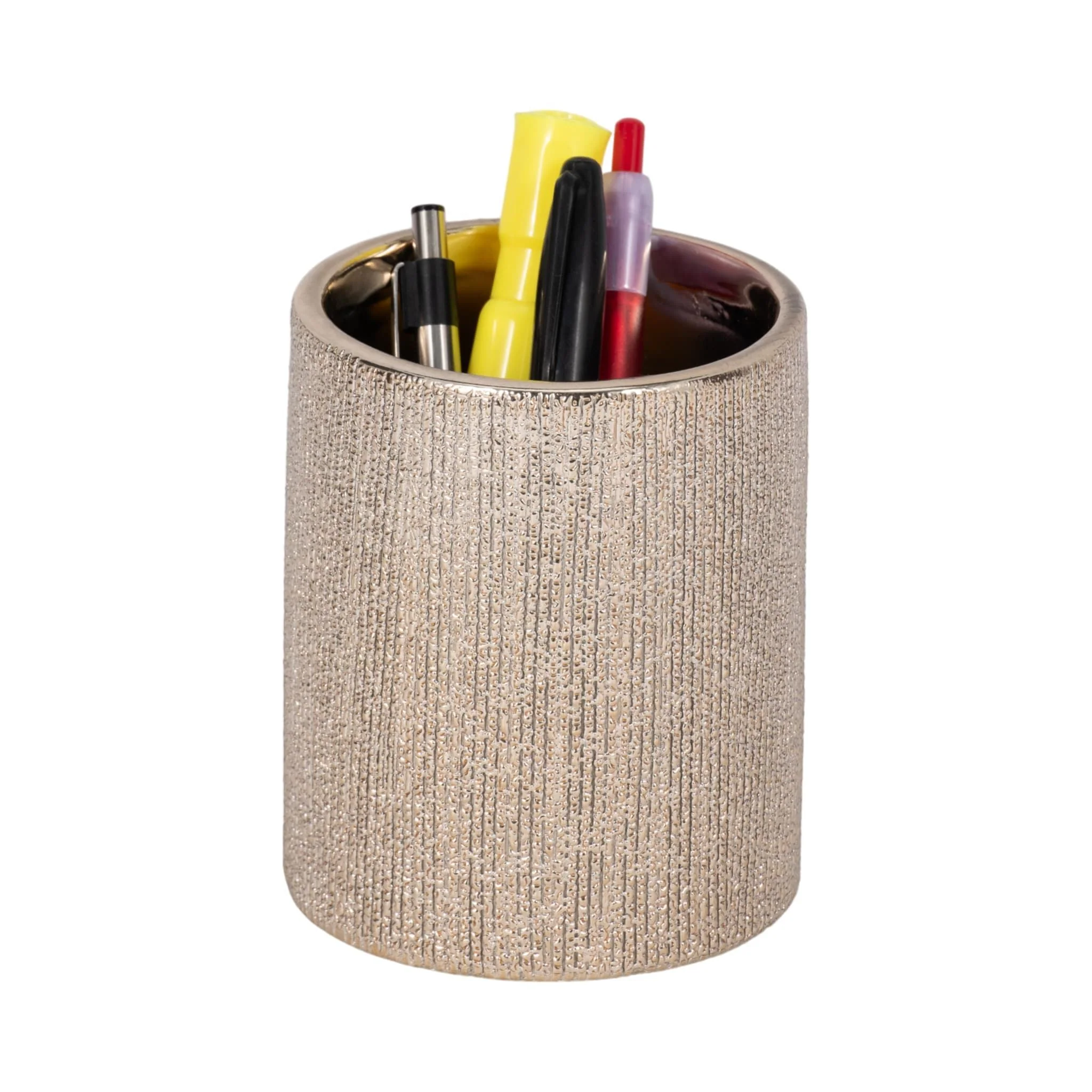 5"h Beaded Pencil Holder, Champagne - Image 2