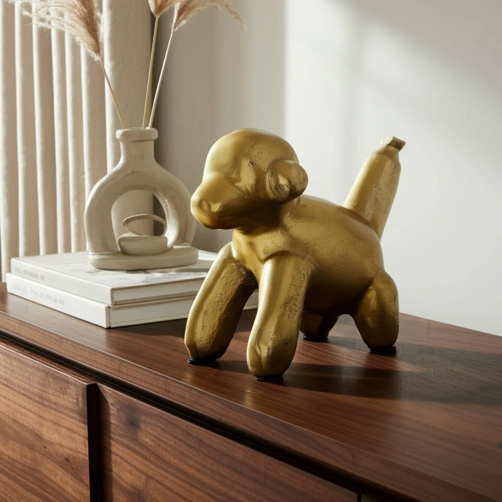 5"l Metal Balloon Monkey, Gold - Image 9
