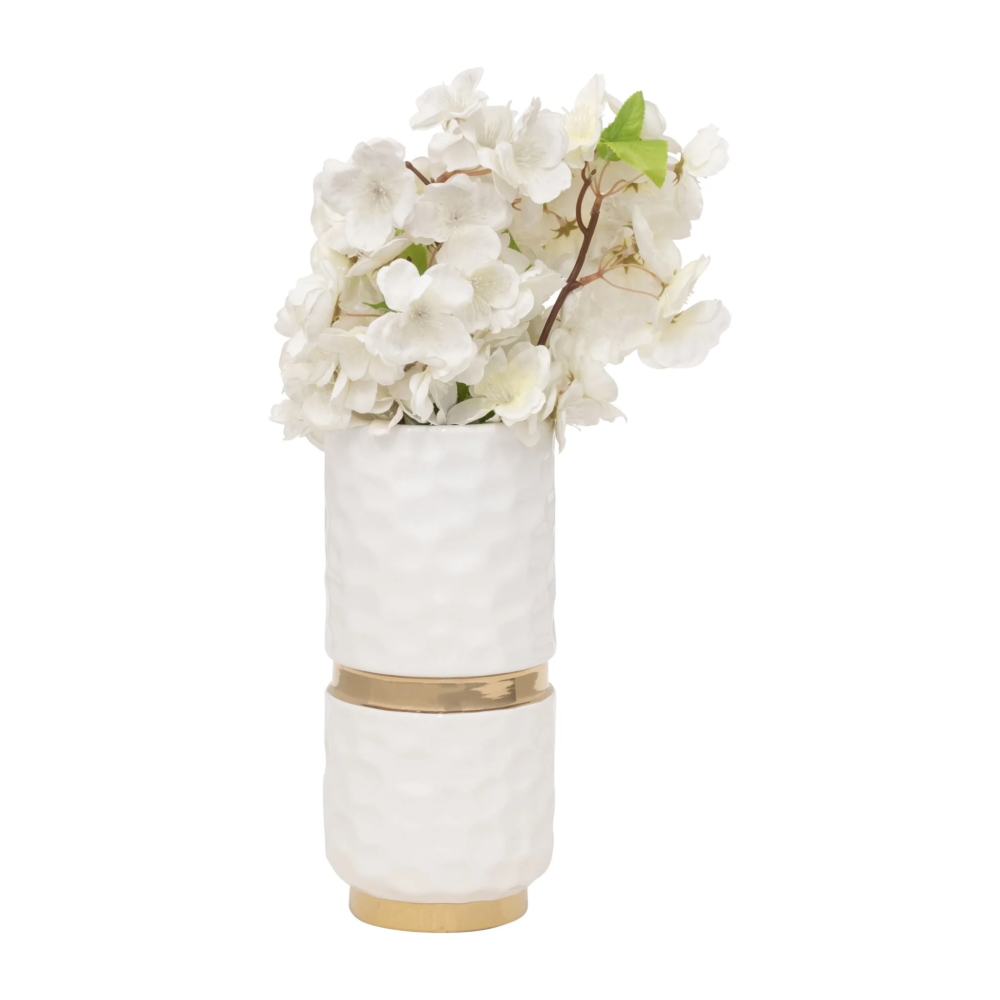 5x10"h Belted Vase, White/gold - Image 2