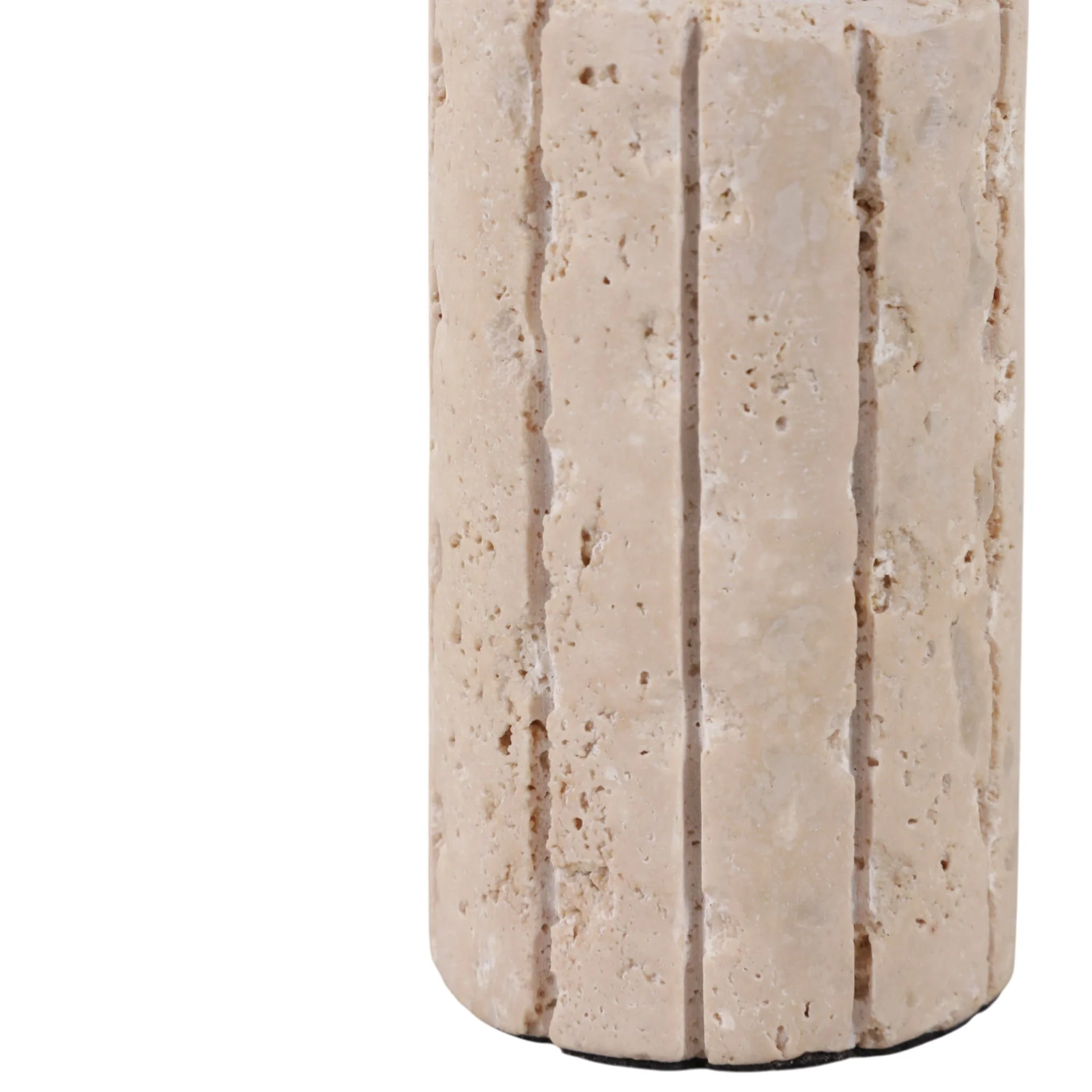 5x2" Raw Edge Travertine Taper Holder, Tan - Image 5