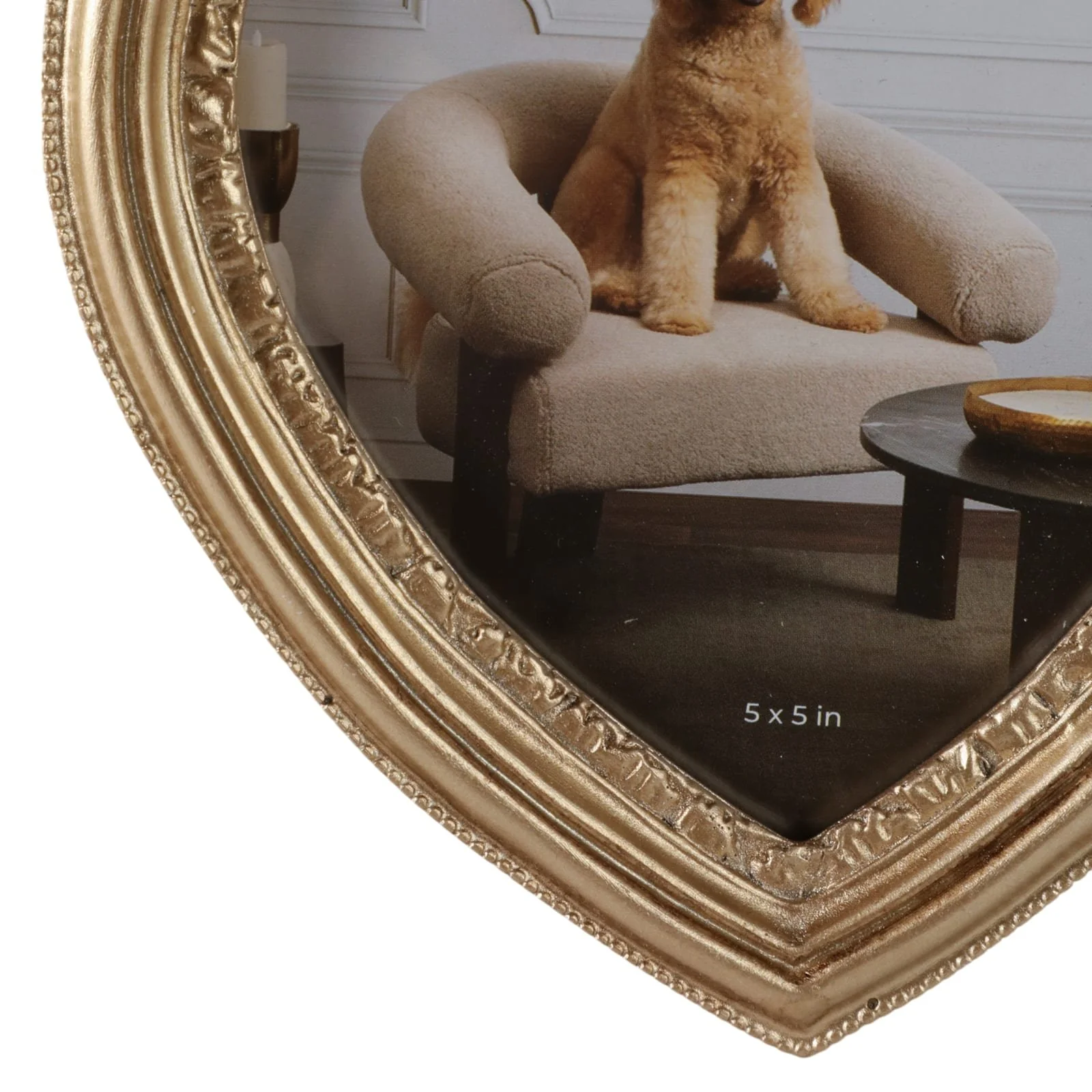 5x5 Coquette Heart Photo Frame, Gold - Image 5