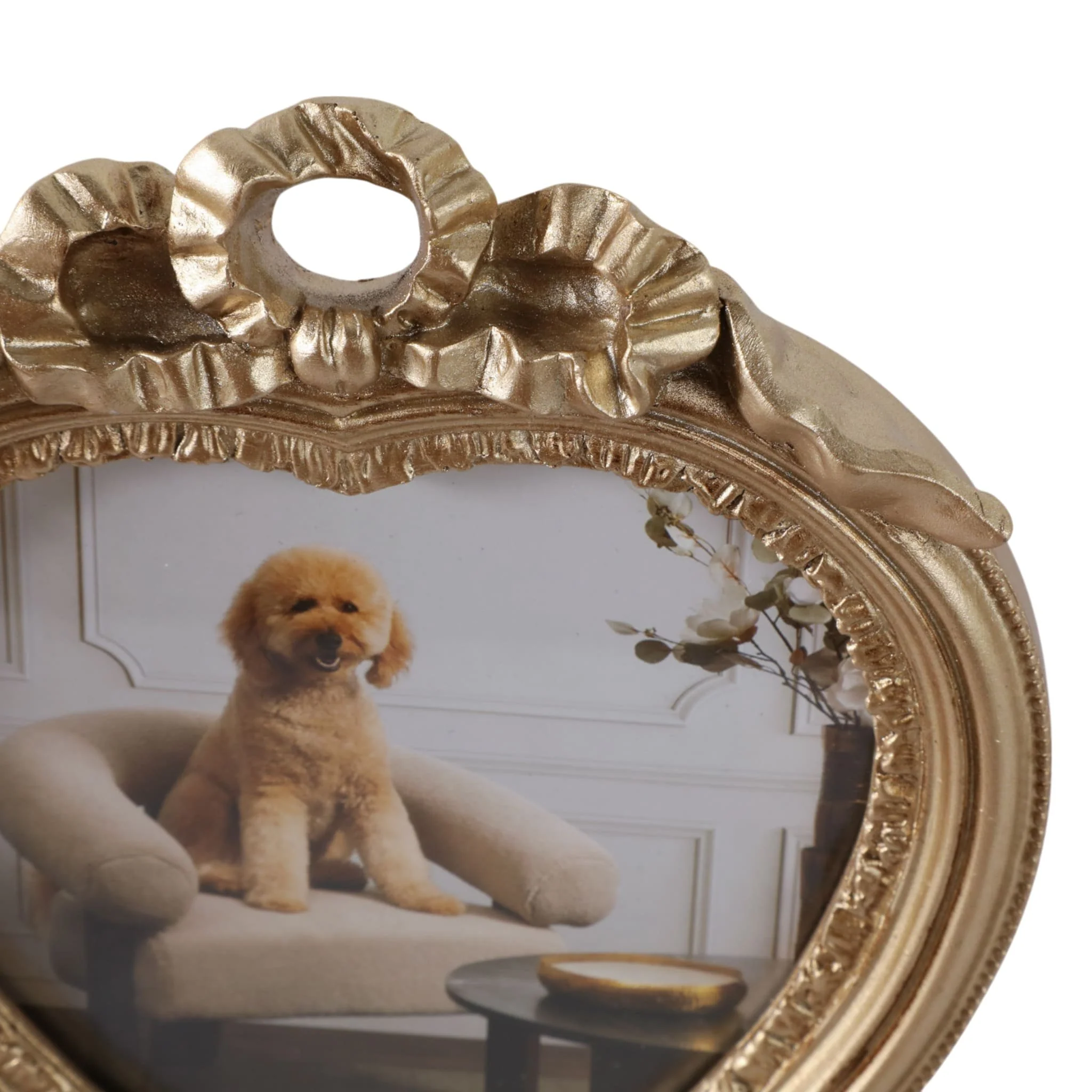 5x5 Coquette Heart Photo Frame, Gold - Image 6