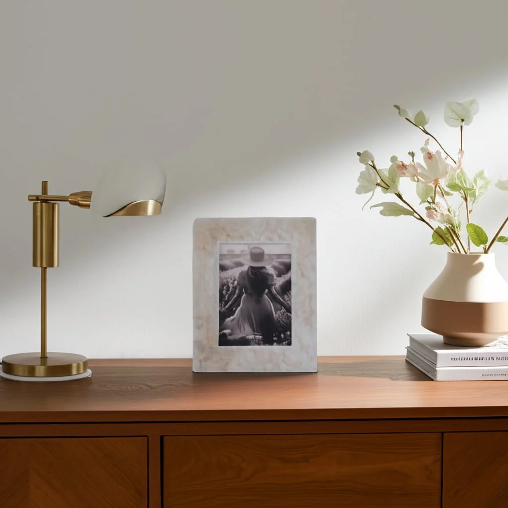 5x7 Alabaster Photo Frame, White - Image 10