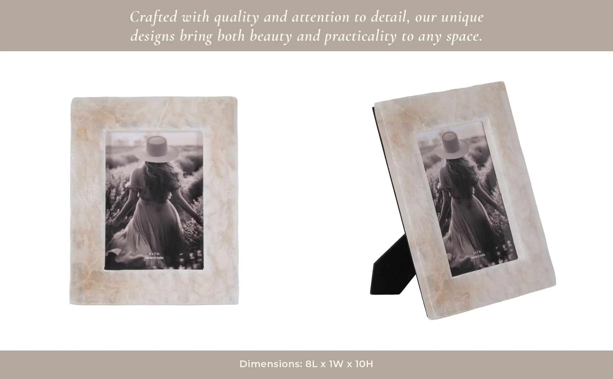 5x7 Alabaster Photo Frame, White - Image 12