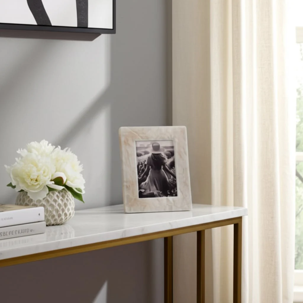 5x7 Alabaster Photo Frame, White - Image 9