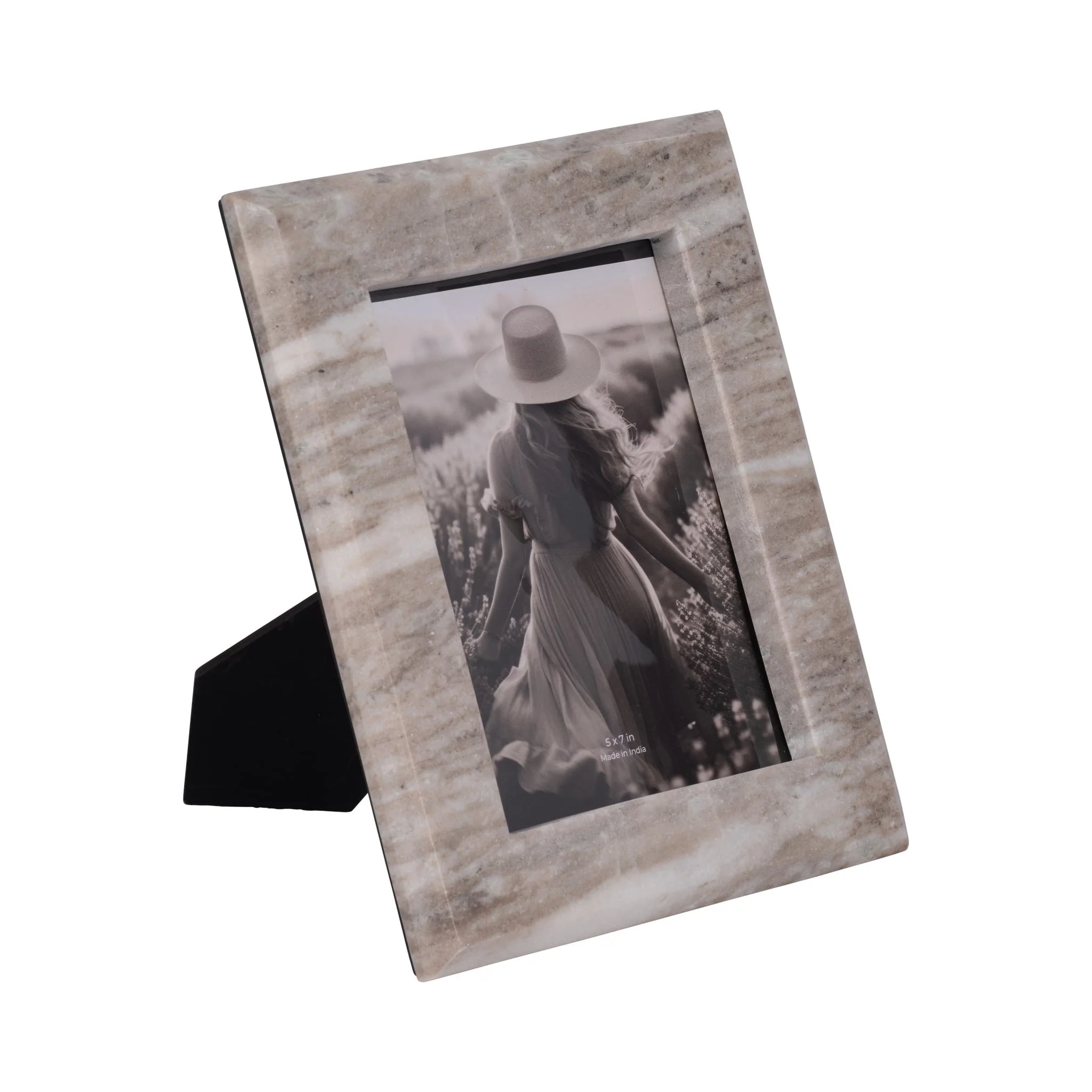 5x7 Curved Marble Photo Frame, Mocha - Image 2