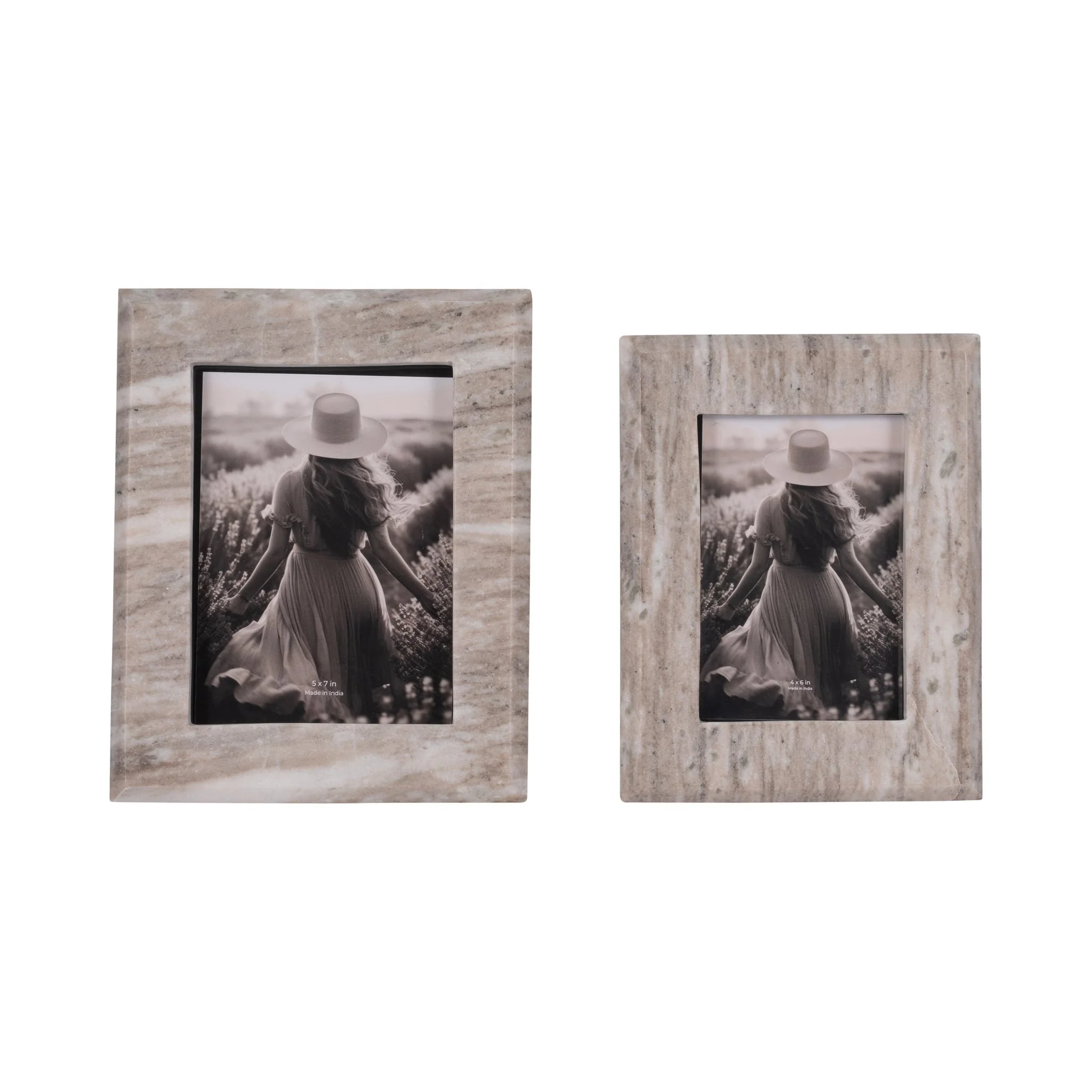 5x7 Curved Marble Photo Frame, Mocha - Image 6