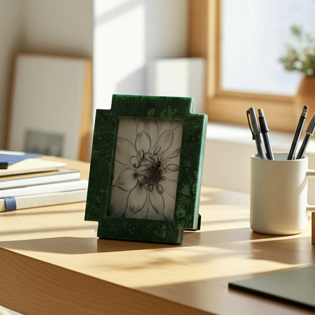 5x7 Cut Corners Marble Photo Frame, Green - Image 12