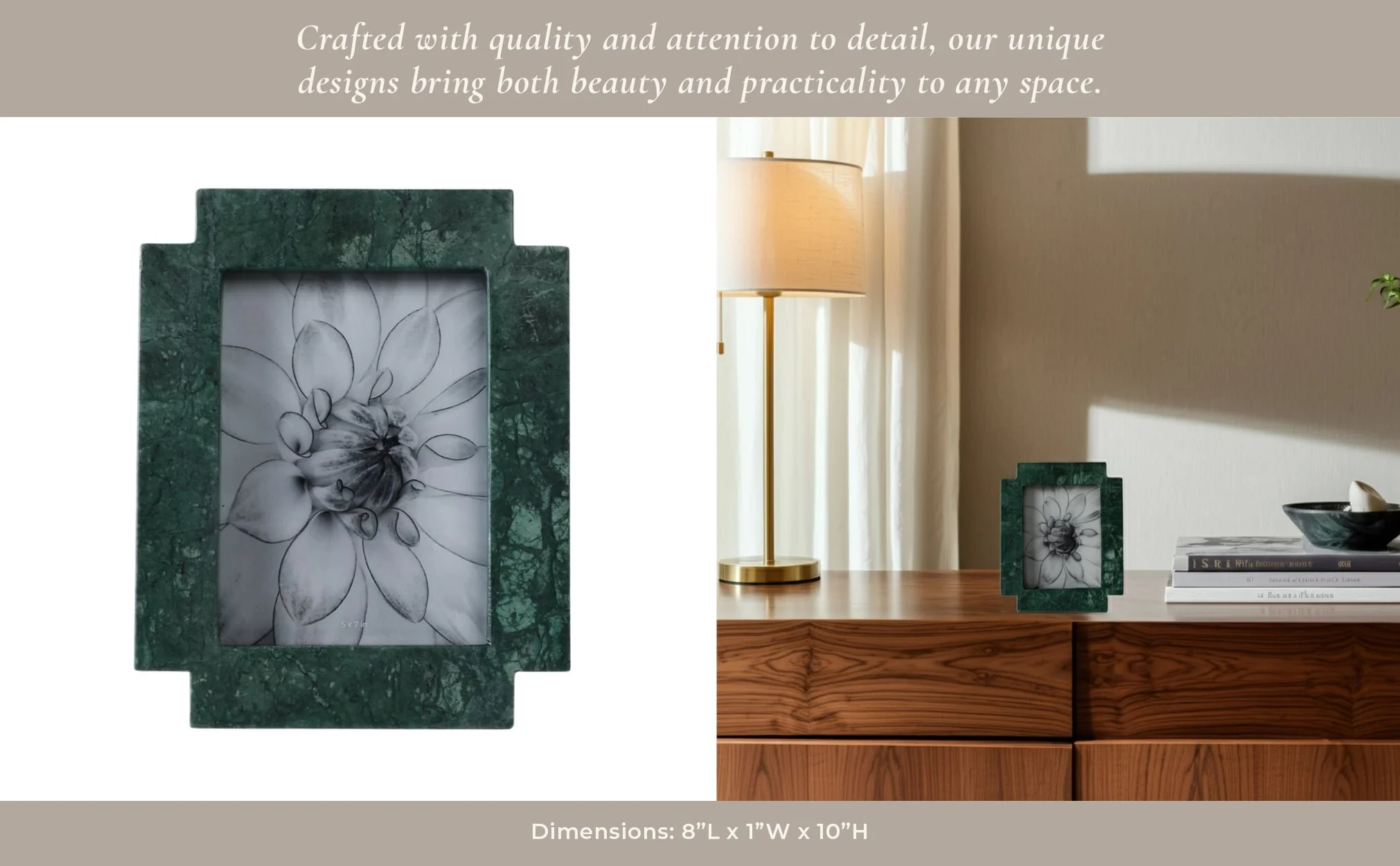 5x7 Cut Corners Marble Photo Frame, Green - Image 13