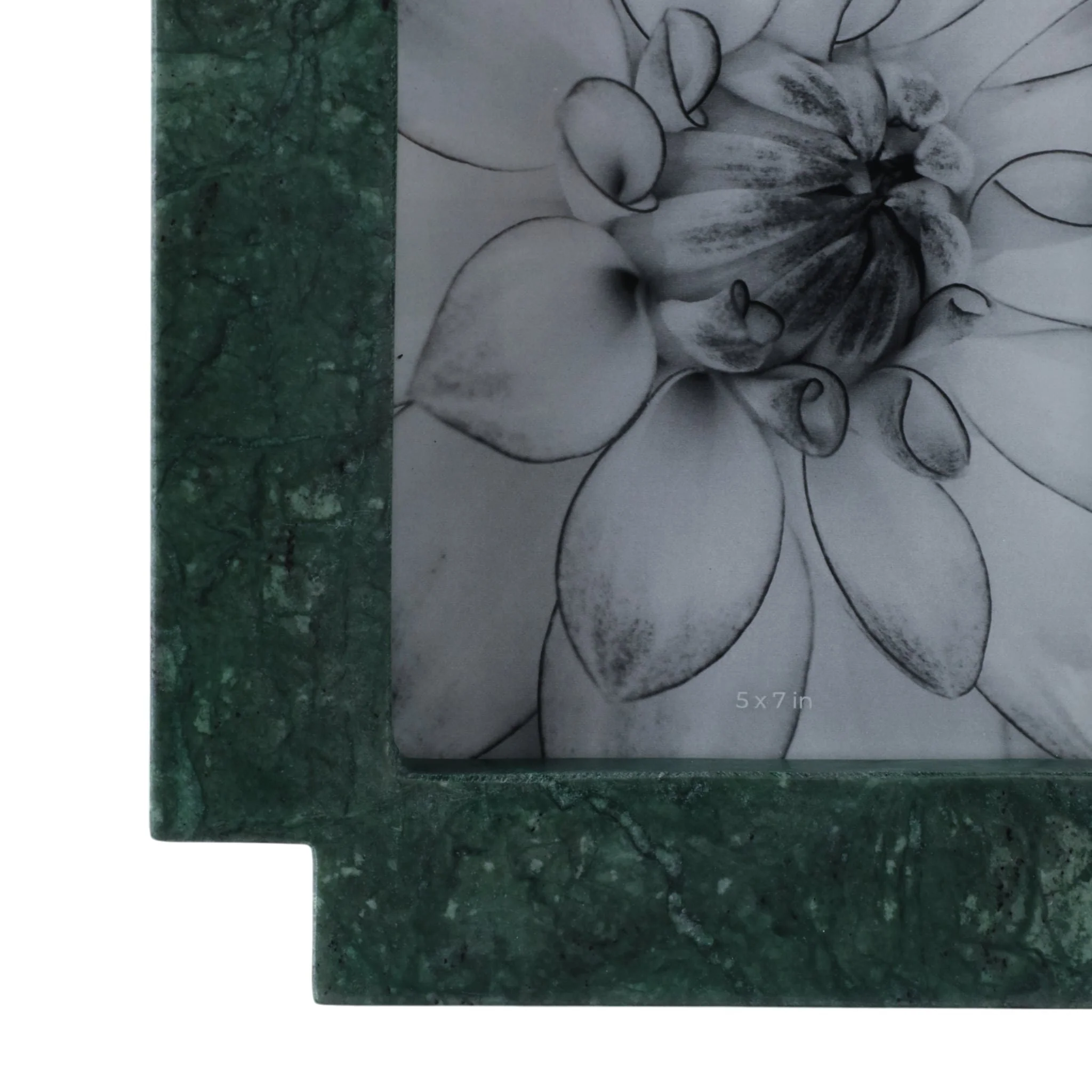 5x7 Cut Corners Marble Photo Frame, Green - Image 4