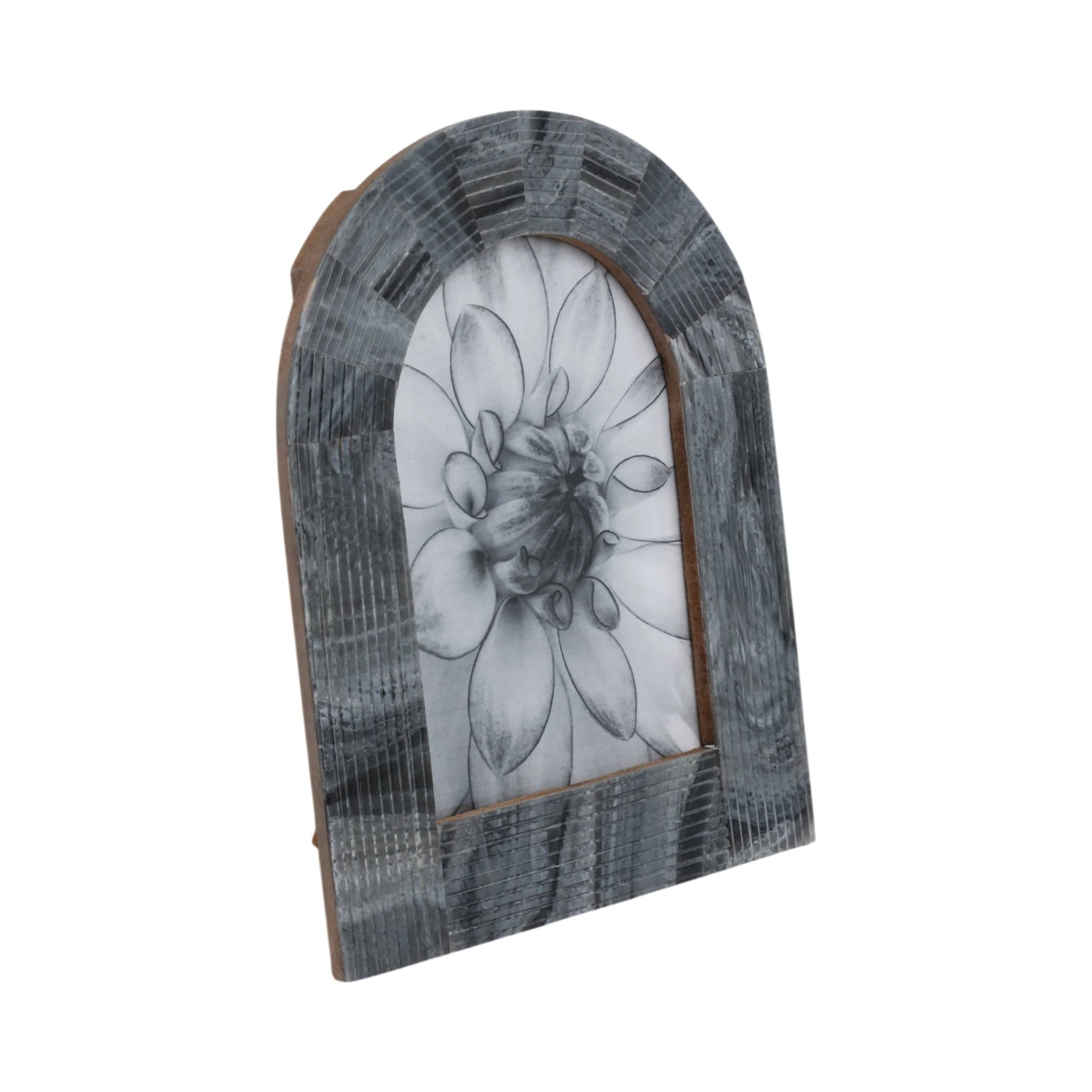 5x7 Grooved Arch Photo Frame, Marbled Grey - Image 2