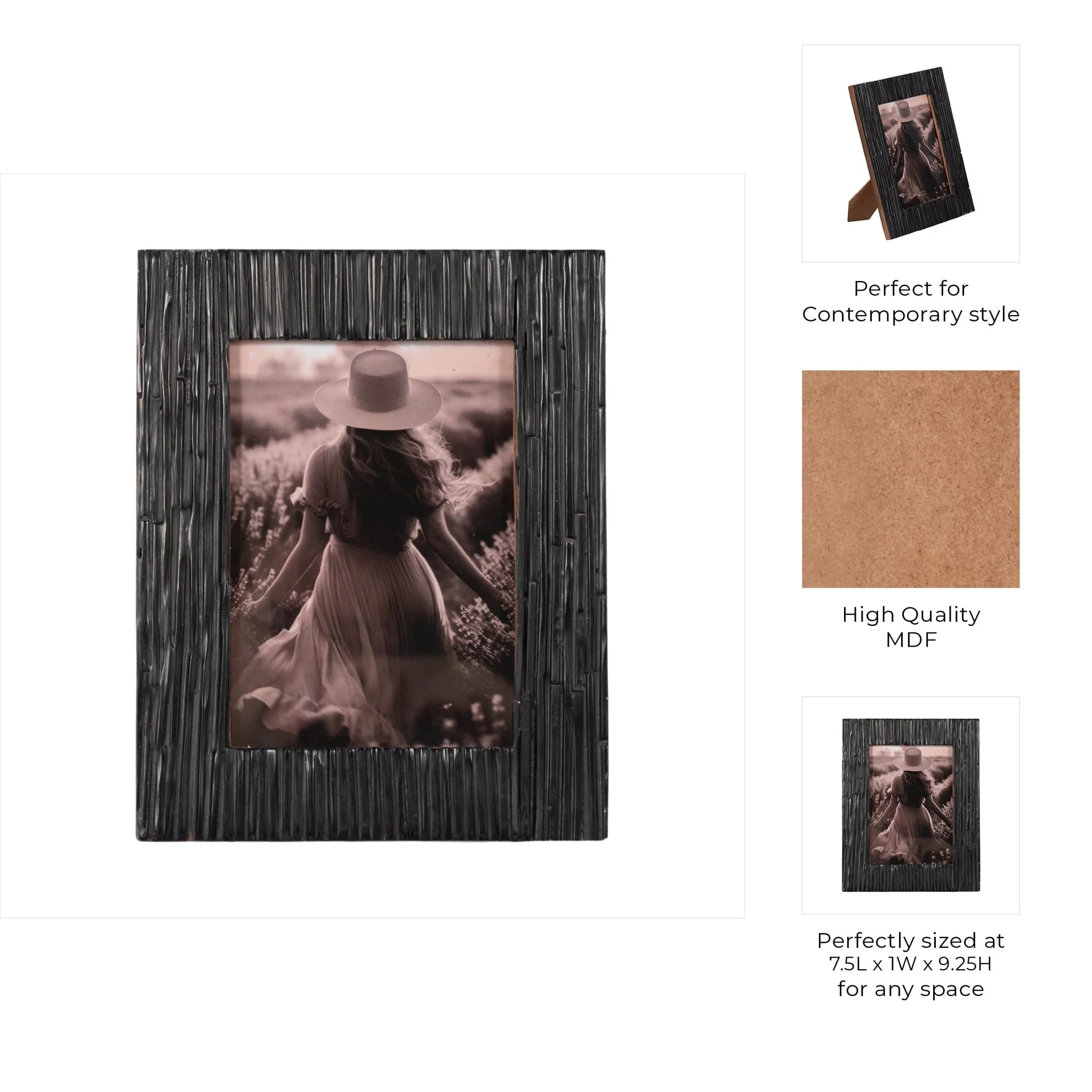 5x7 Jagged Photo Frame, Black - Image 8