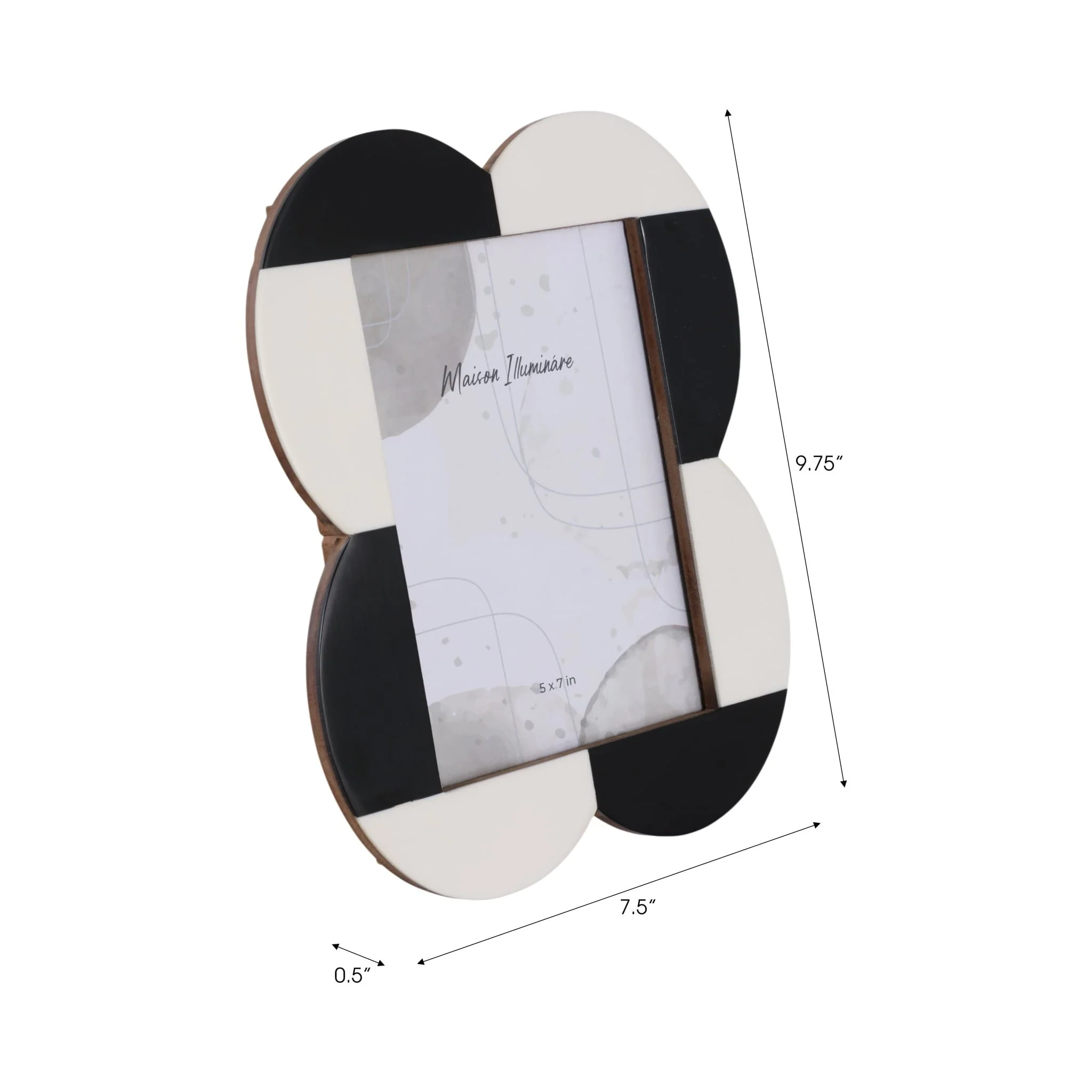 5x7 Large Scallop Photo Frame, Black/white - Image 7