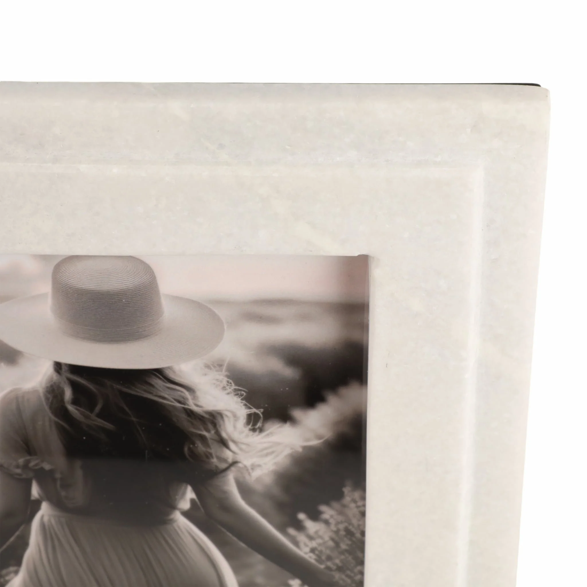 5x7 Marble Border Photo Frame, White - Image 6