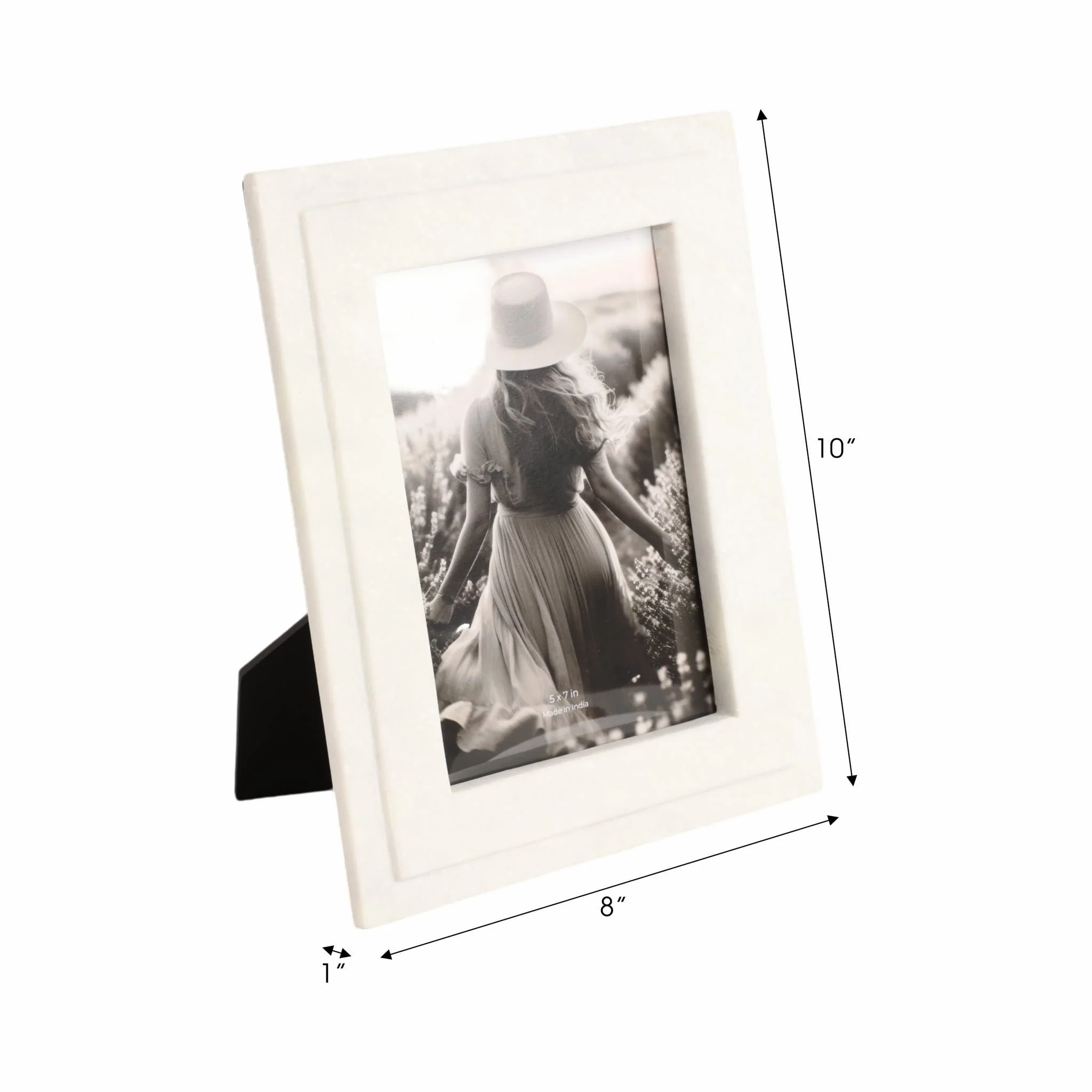 5x7 Marble Border Photo Frame, White - Image 7